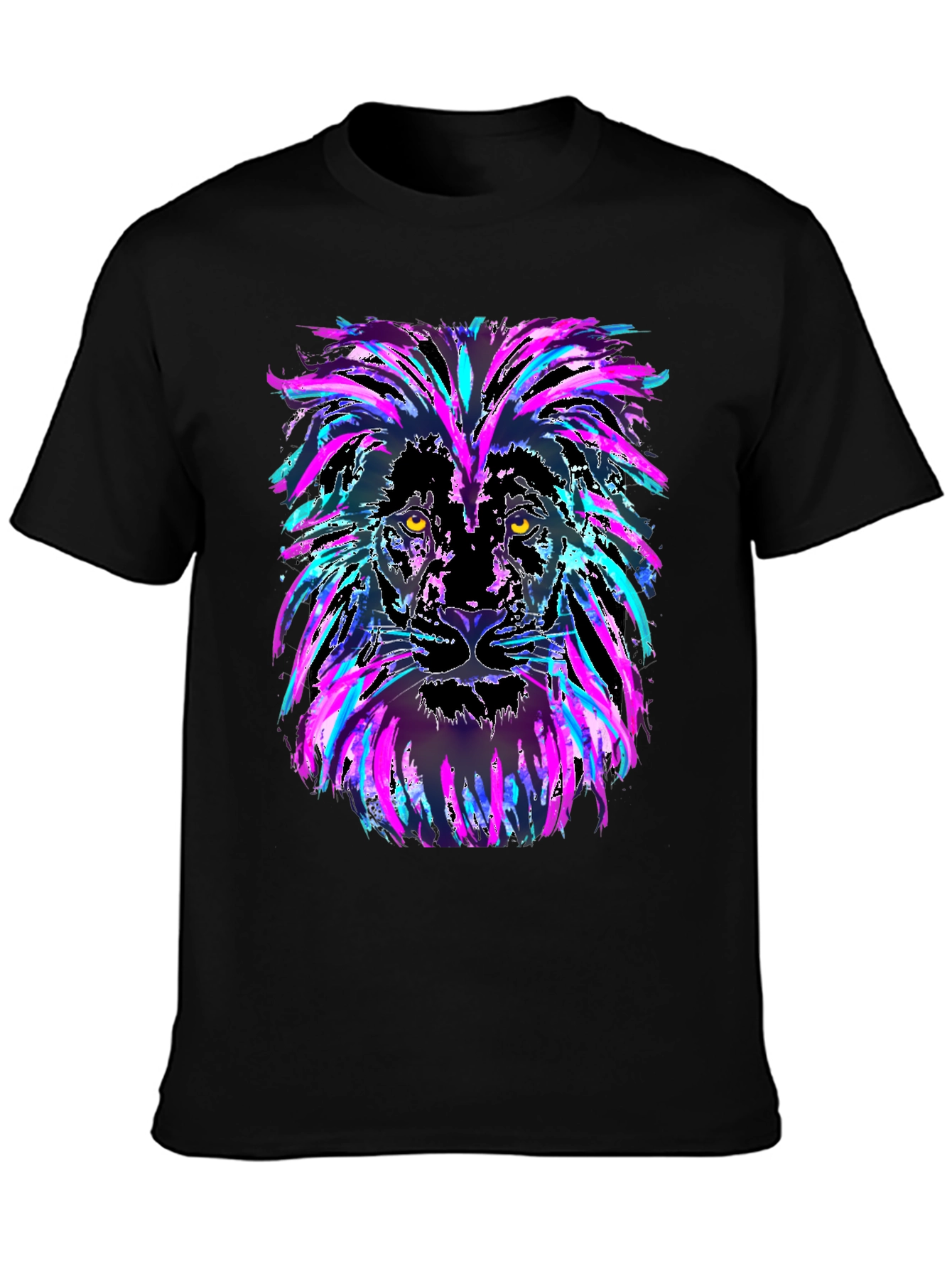 Lion Head Graphic Tee - Mens Black T-Shirt