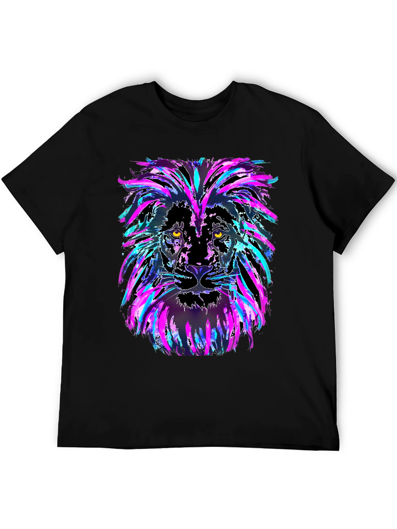 Lion Head Graphic Tee - Mens Black T-Shirt