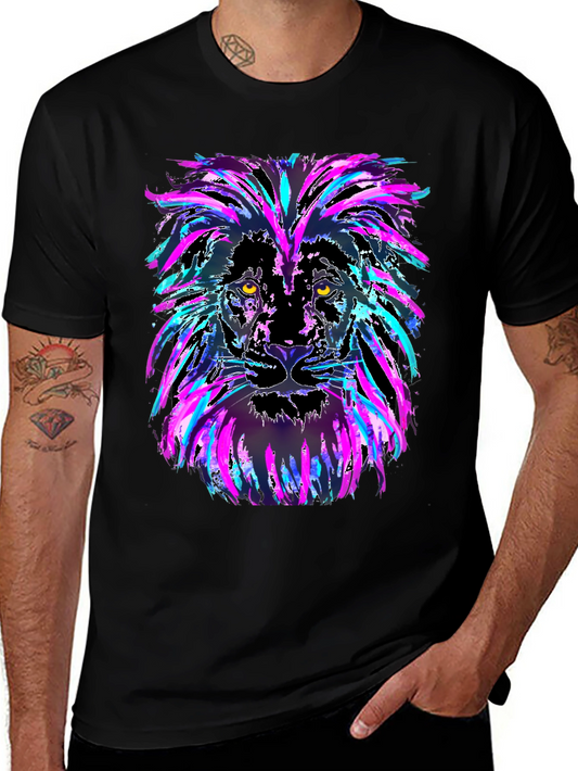 Lion Head Graphic Tee - Mens Black T-Shirt