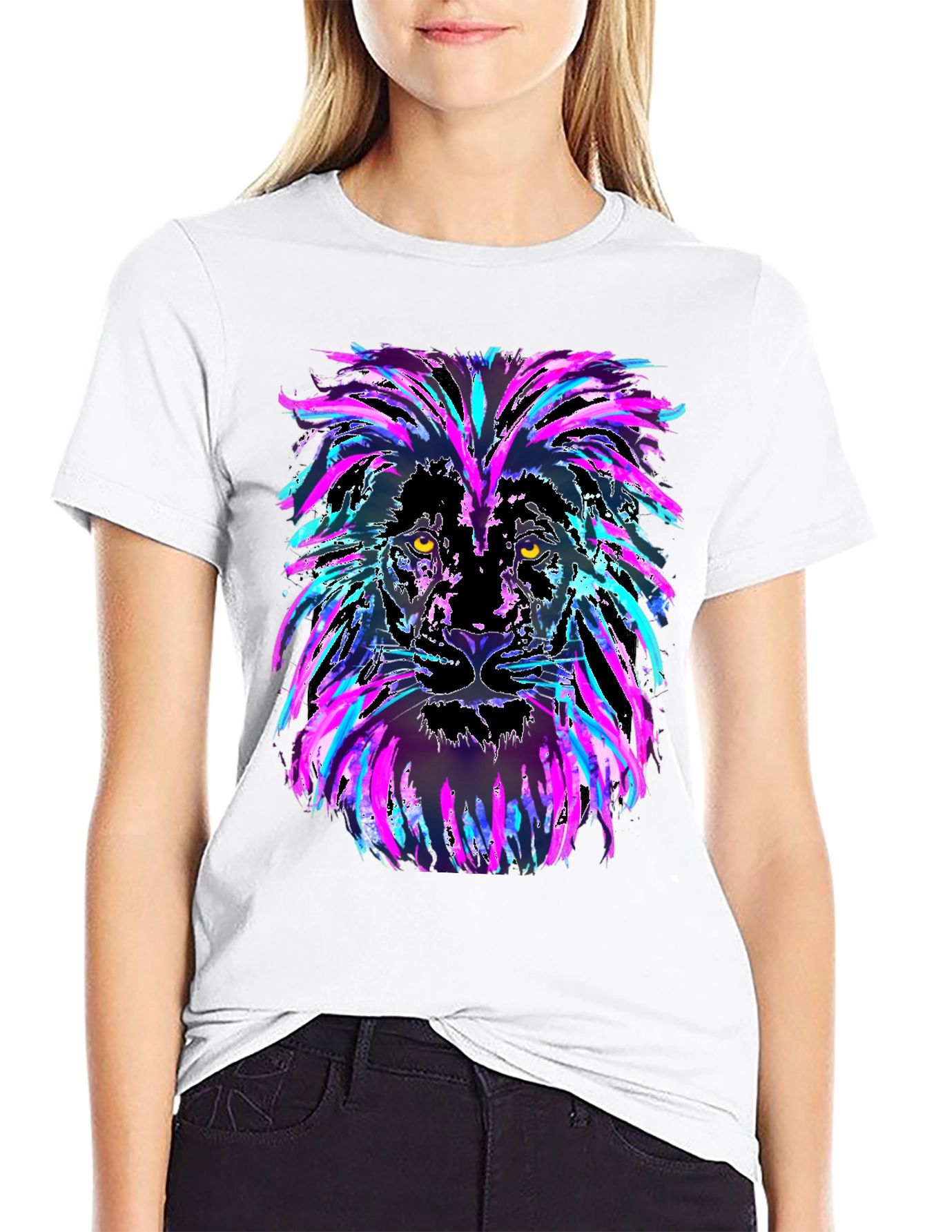 Lion Head Graphic Tee - Mens Black T-Shirt