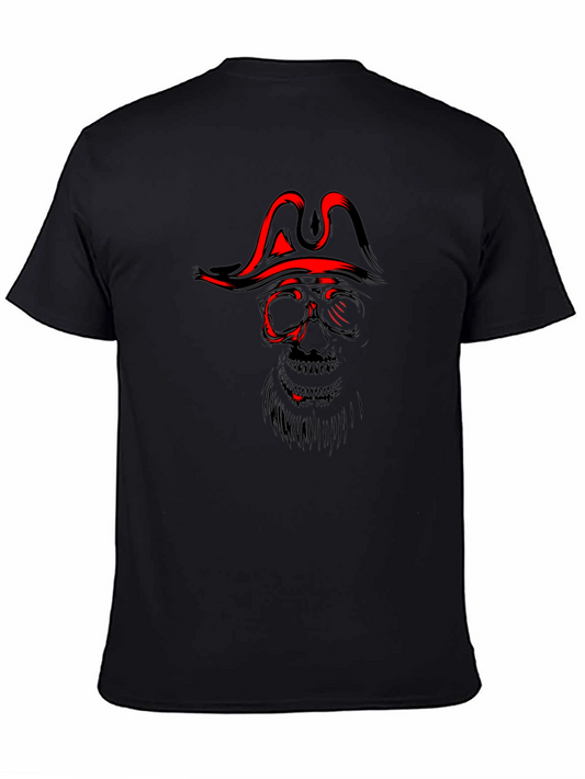 Pirate Skull Graphic T-Shirt - Black Cotton Tee