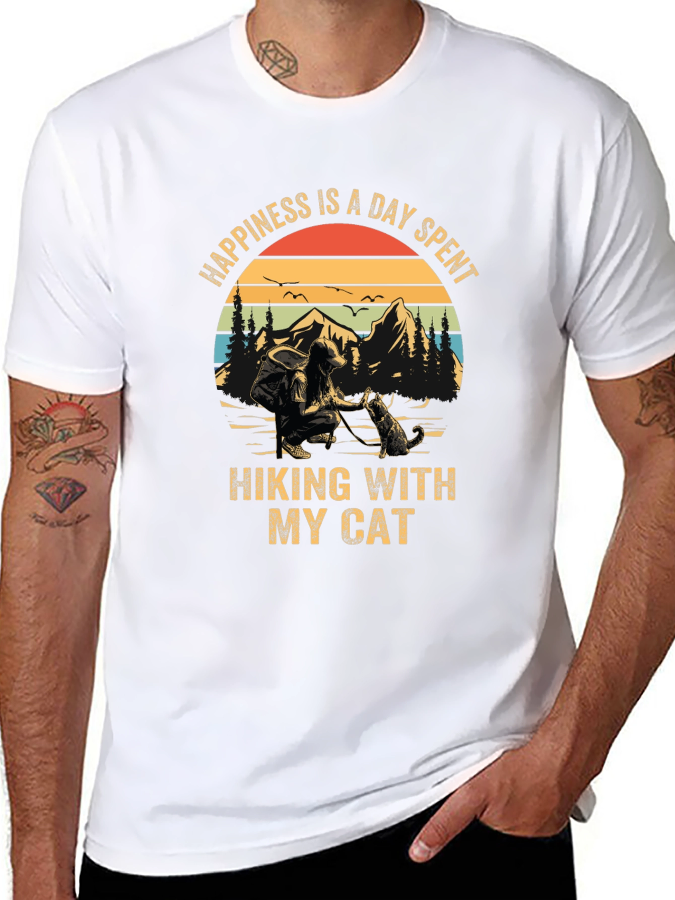 Happiness is Hiking with My Cat T-Shirt