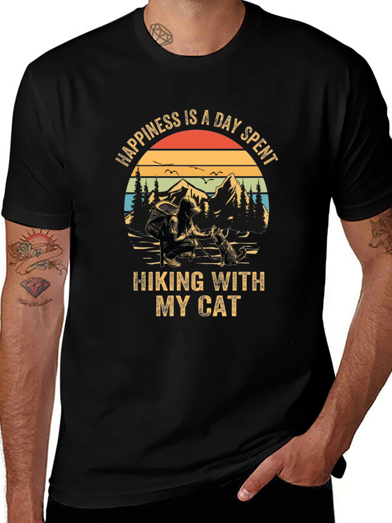 Happiness is Hiking with My Cat T-Shirt