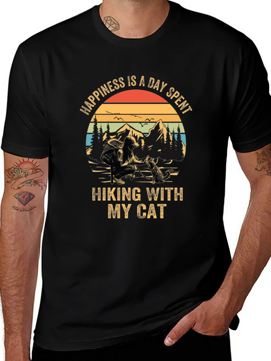 Happiness is Hiking with My Cat T-Shirt