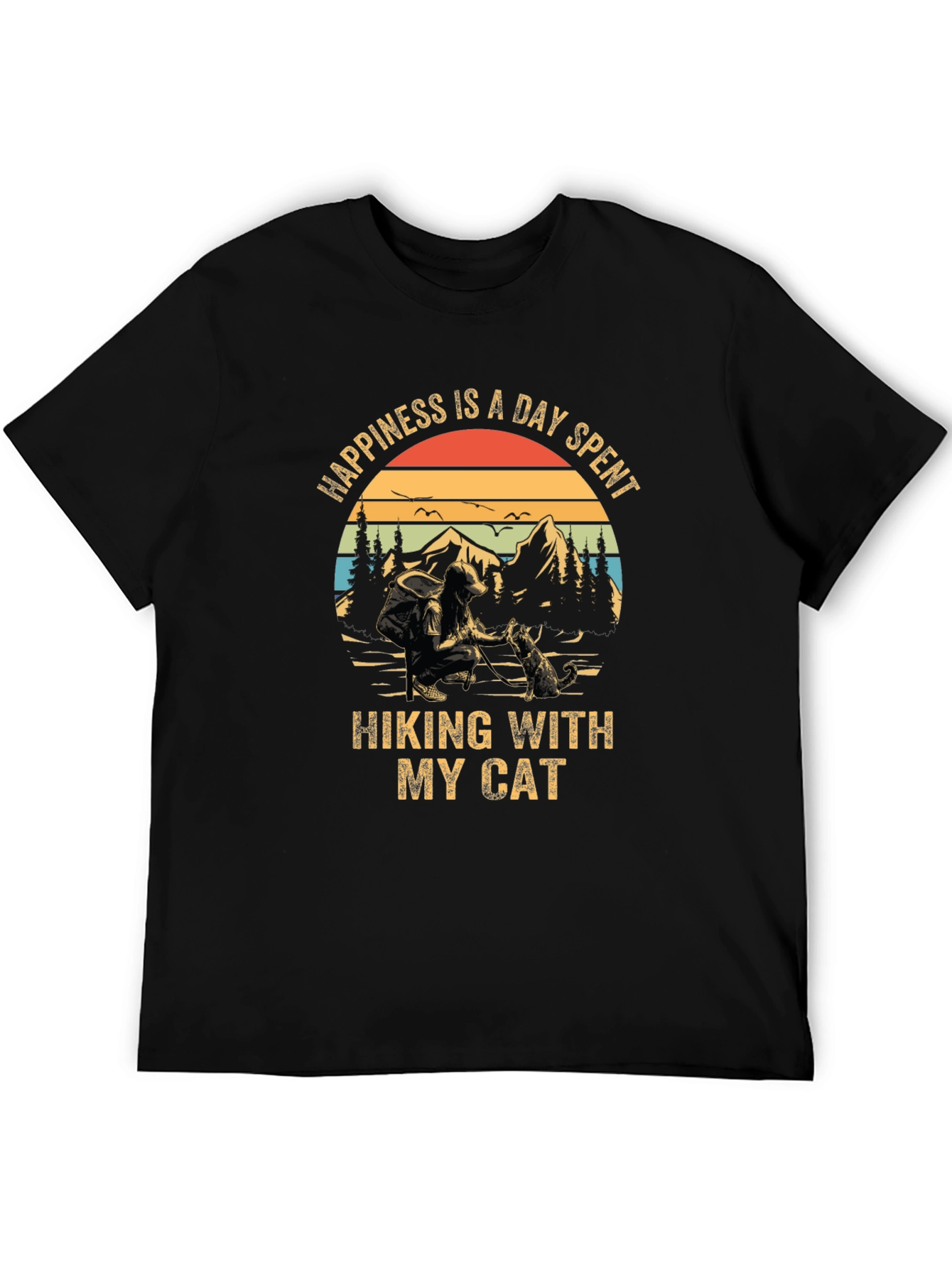 Happiness is Hiking with My Cat T-Shirt