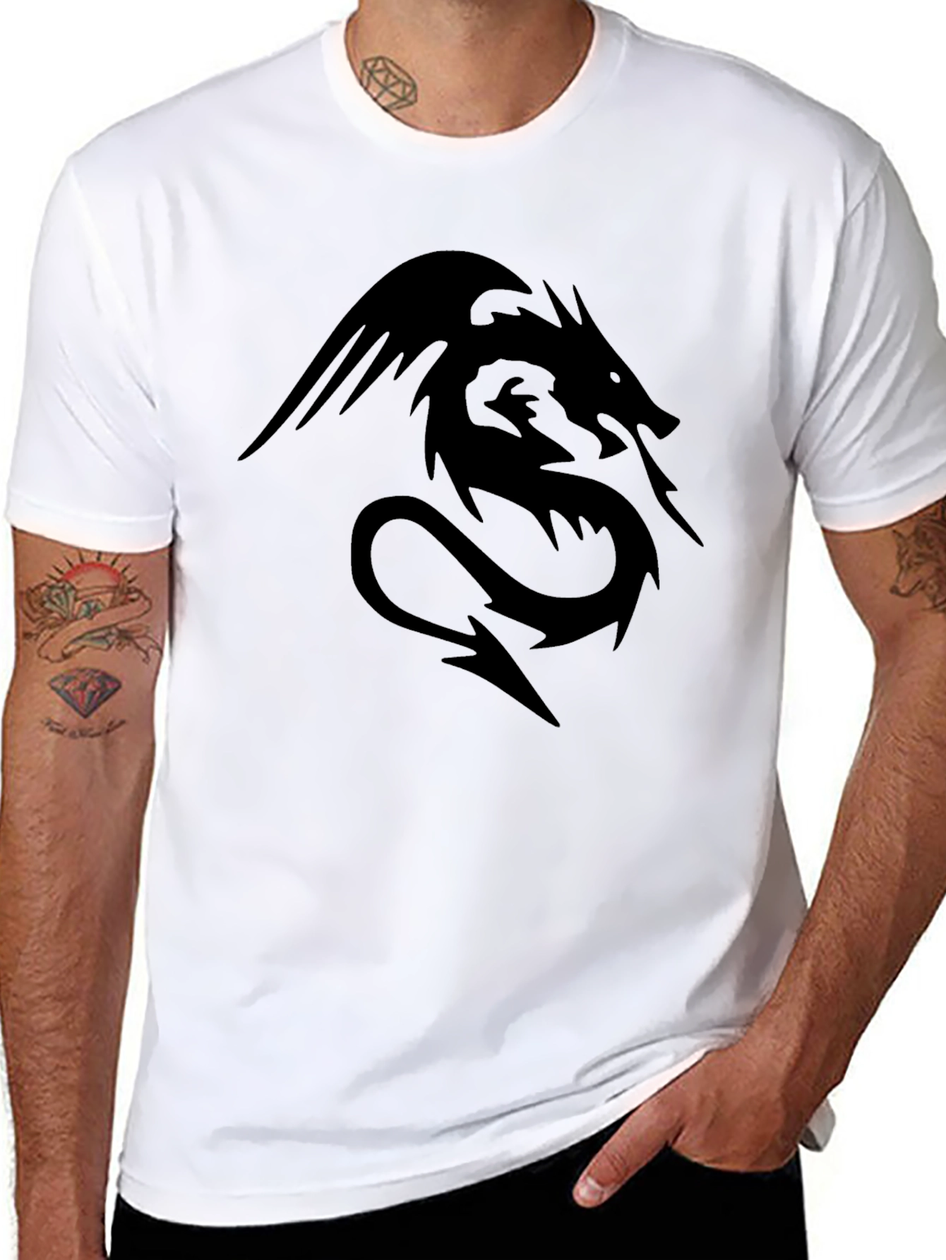 Black Dragon Graphic T-Shirt - Mens Fashion Tee