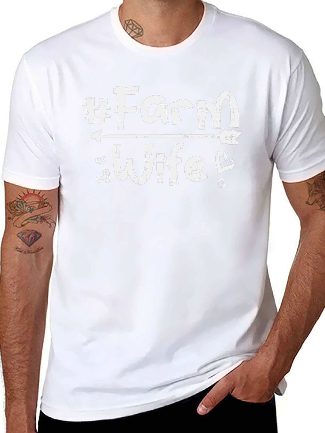 #Farm Wife Graphic Tee - Black Cotton T-Shirt