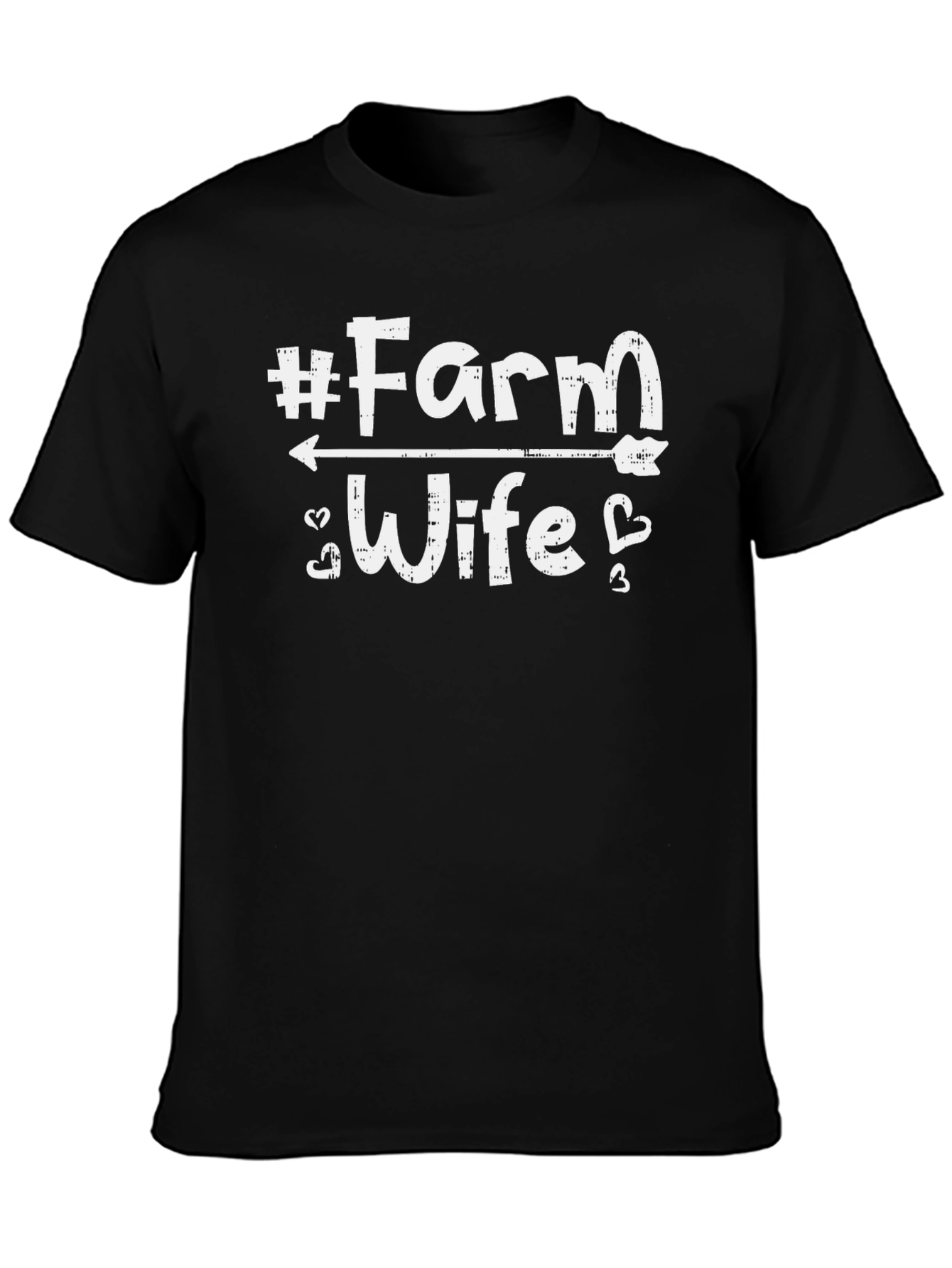 #Farm Wife Graphic Tee - Black Cotton T-Shirt