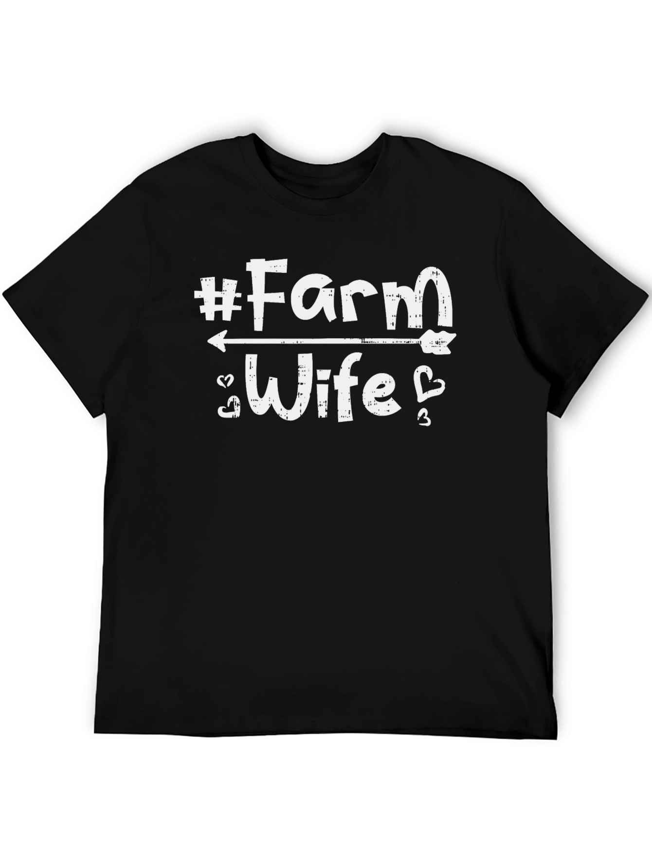 #Farm Wife Graphic Tee - Black Cotton T-Shirt