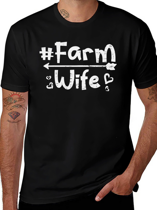 #Farm Wife Graphic Tee - Black Cotton T-Shirt