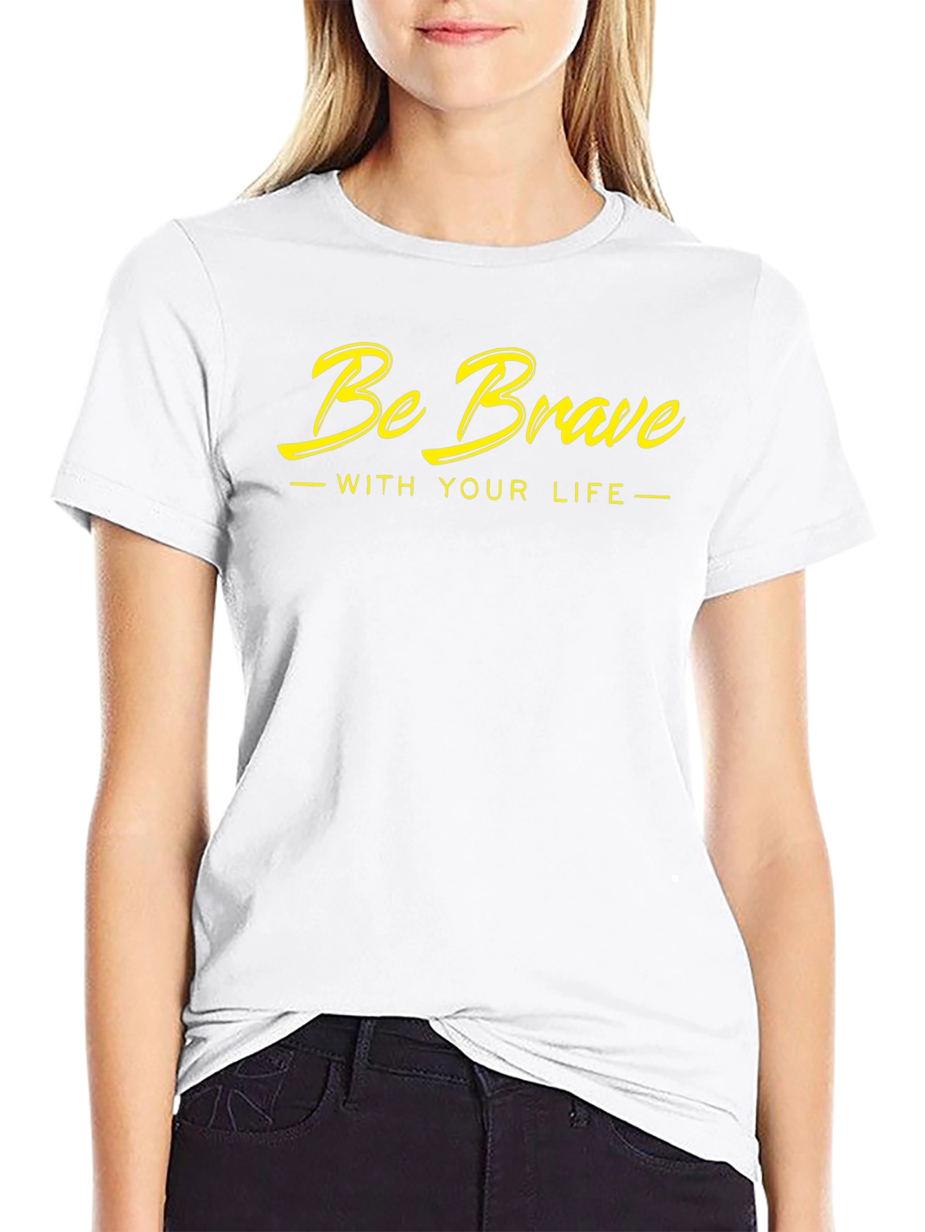 Be Brave Graphic Tee - Black Cotton T-Shirt
