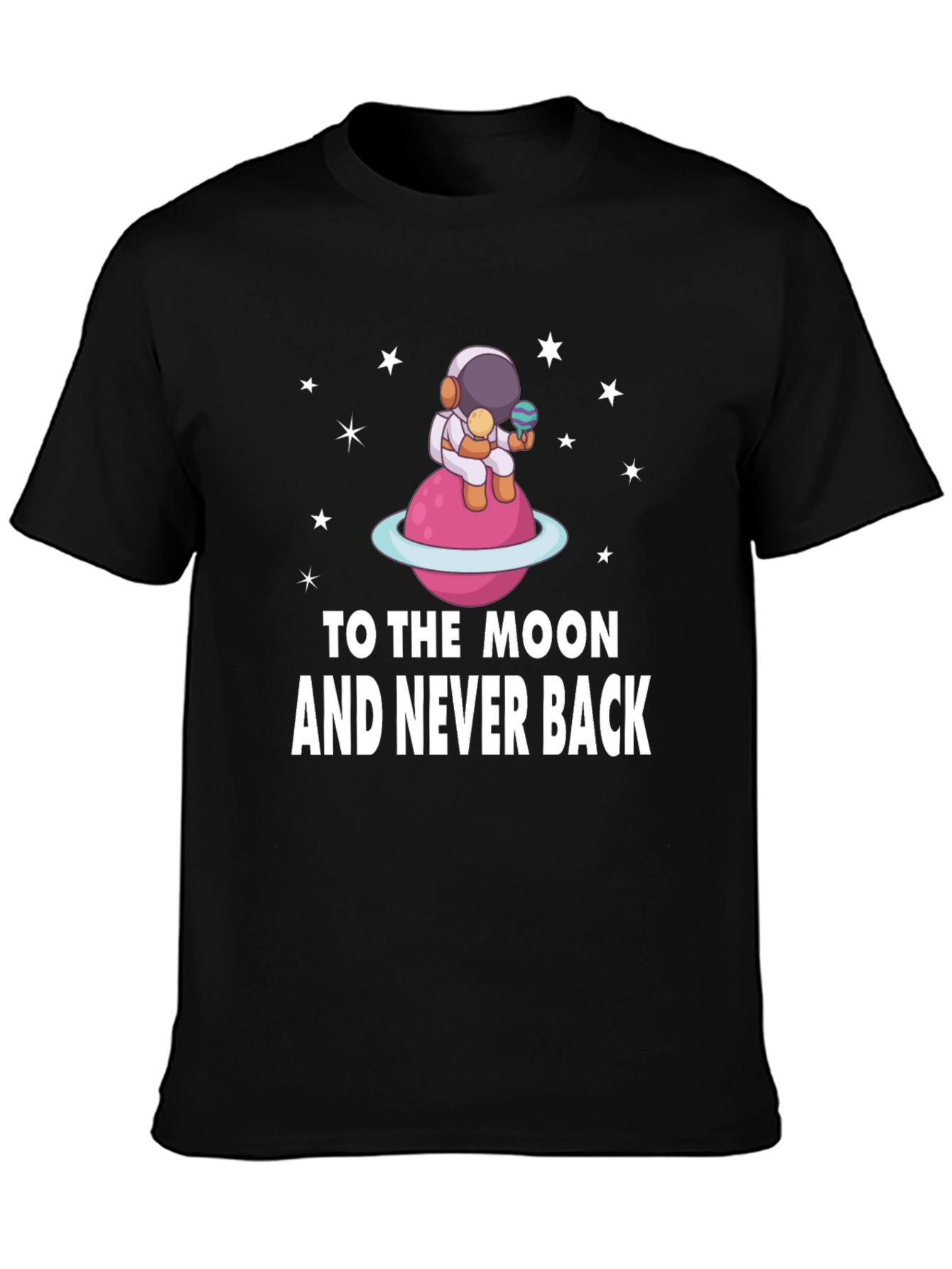 To the Moon Astronaut Black T-Shirt