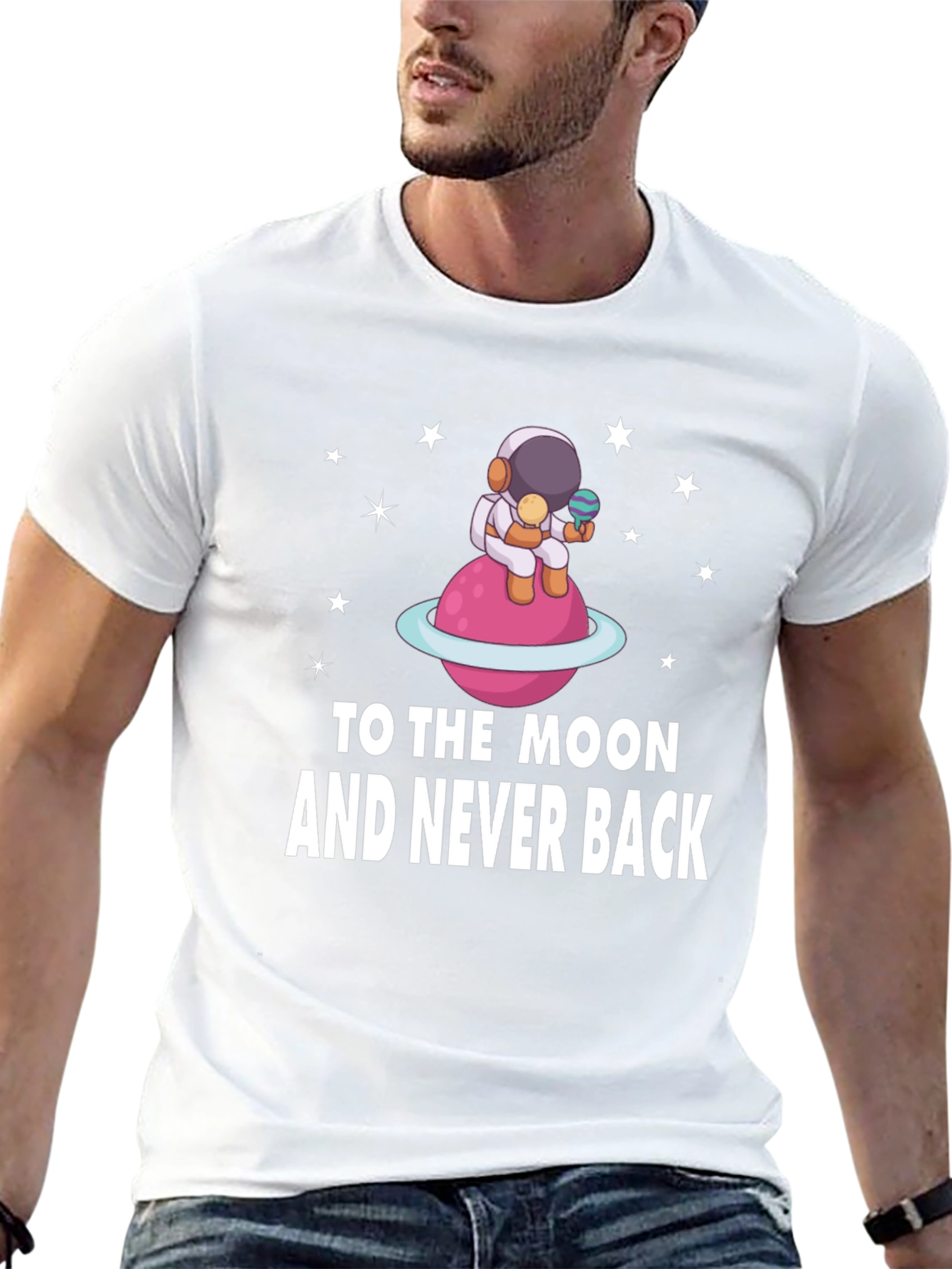 To the Moon Astronaut Black T-Shirt
