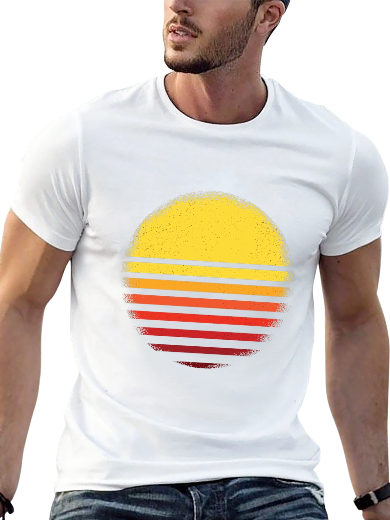 Retro Sunset Graphic T-Shirt - Black