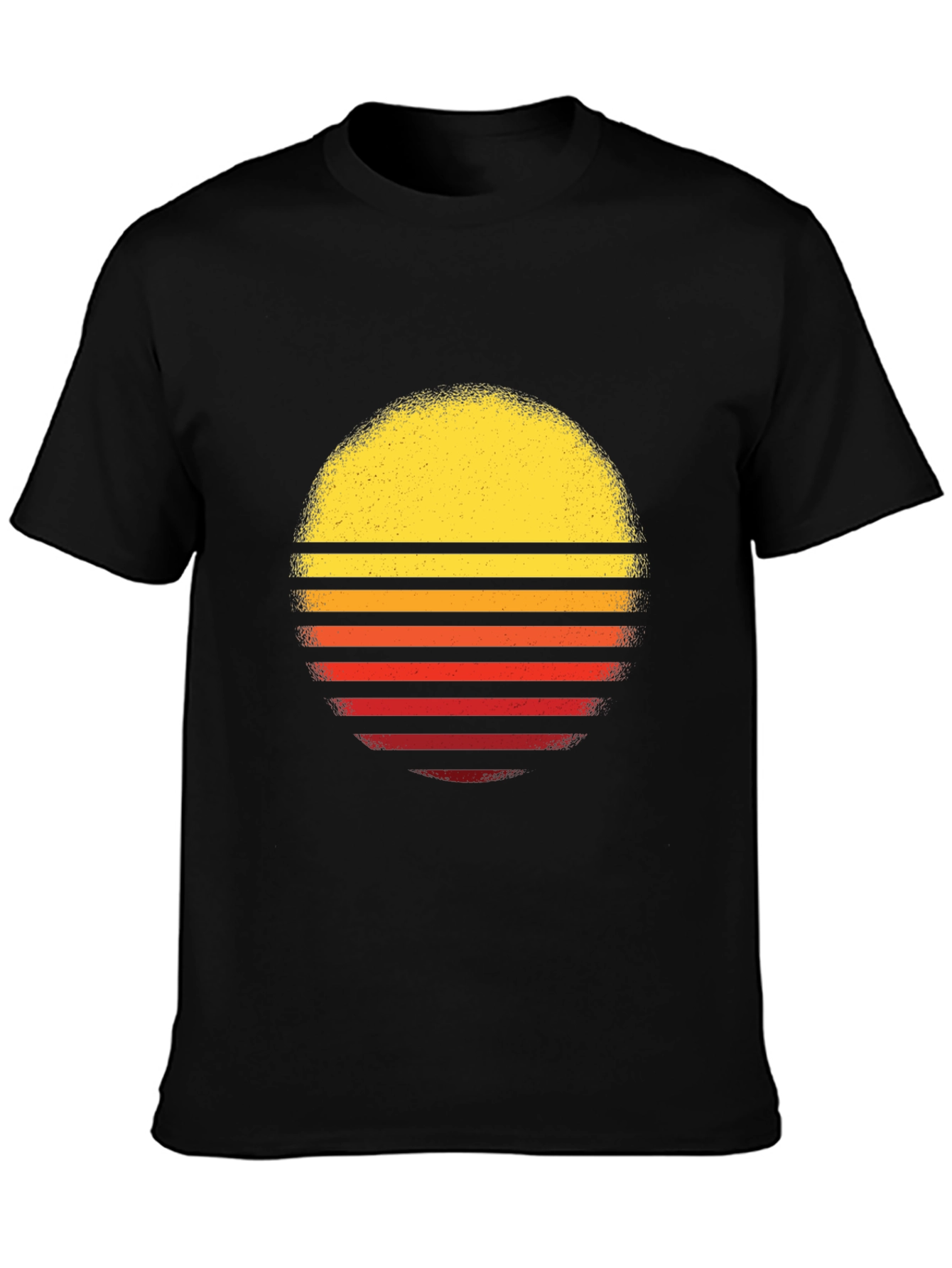 Retro Sunset Graphic T-Shirt - Black