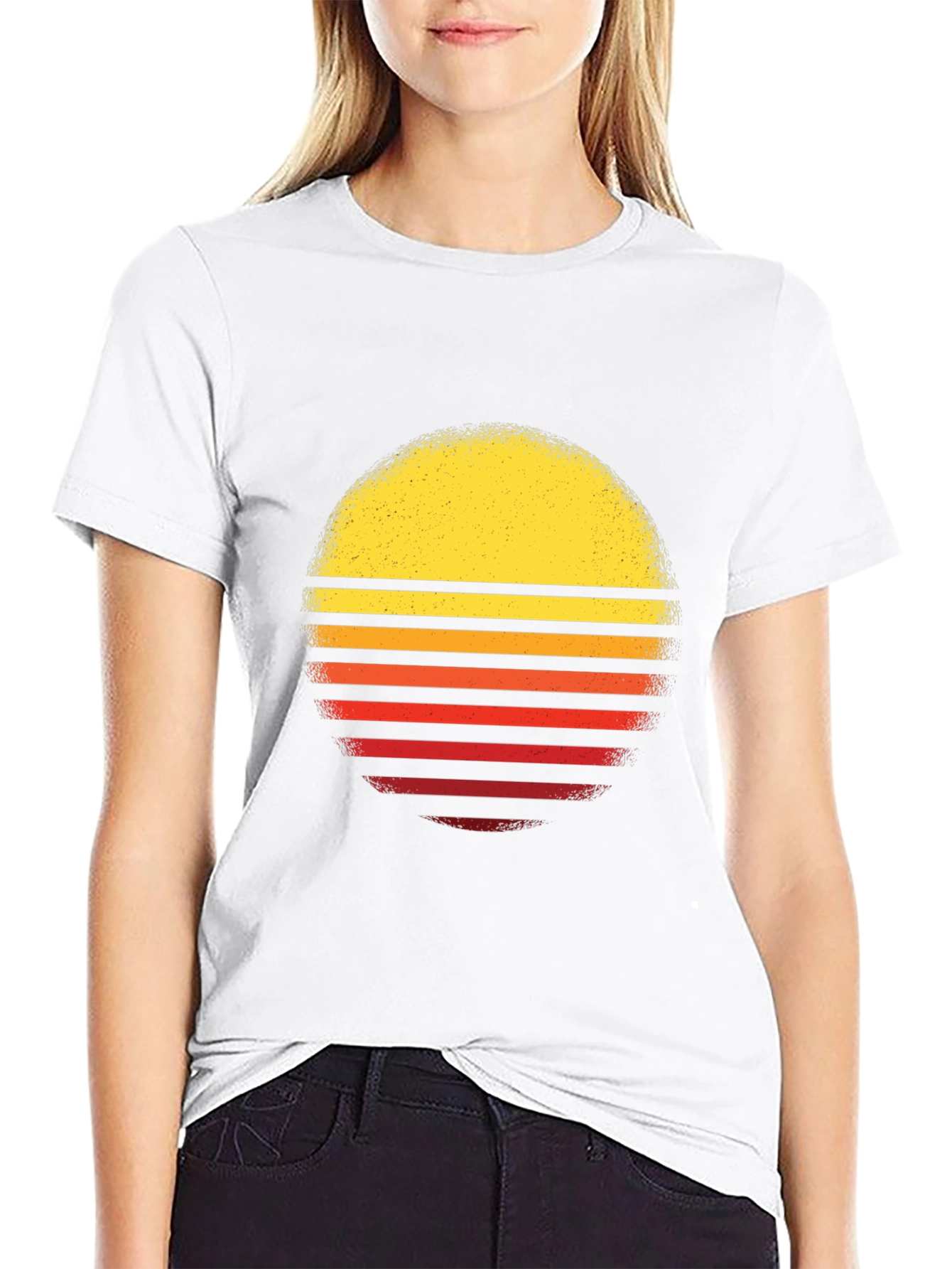 Retro Sunset Graphic T-Shirt - Black