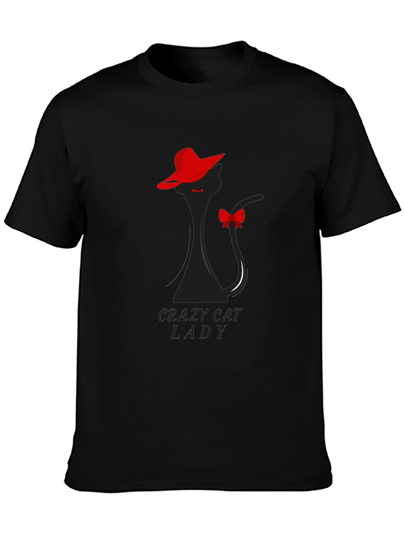 Crazy Cat Lady T-Shirt: Elegant Feline Silhouette Tee
