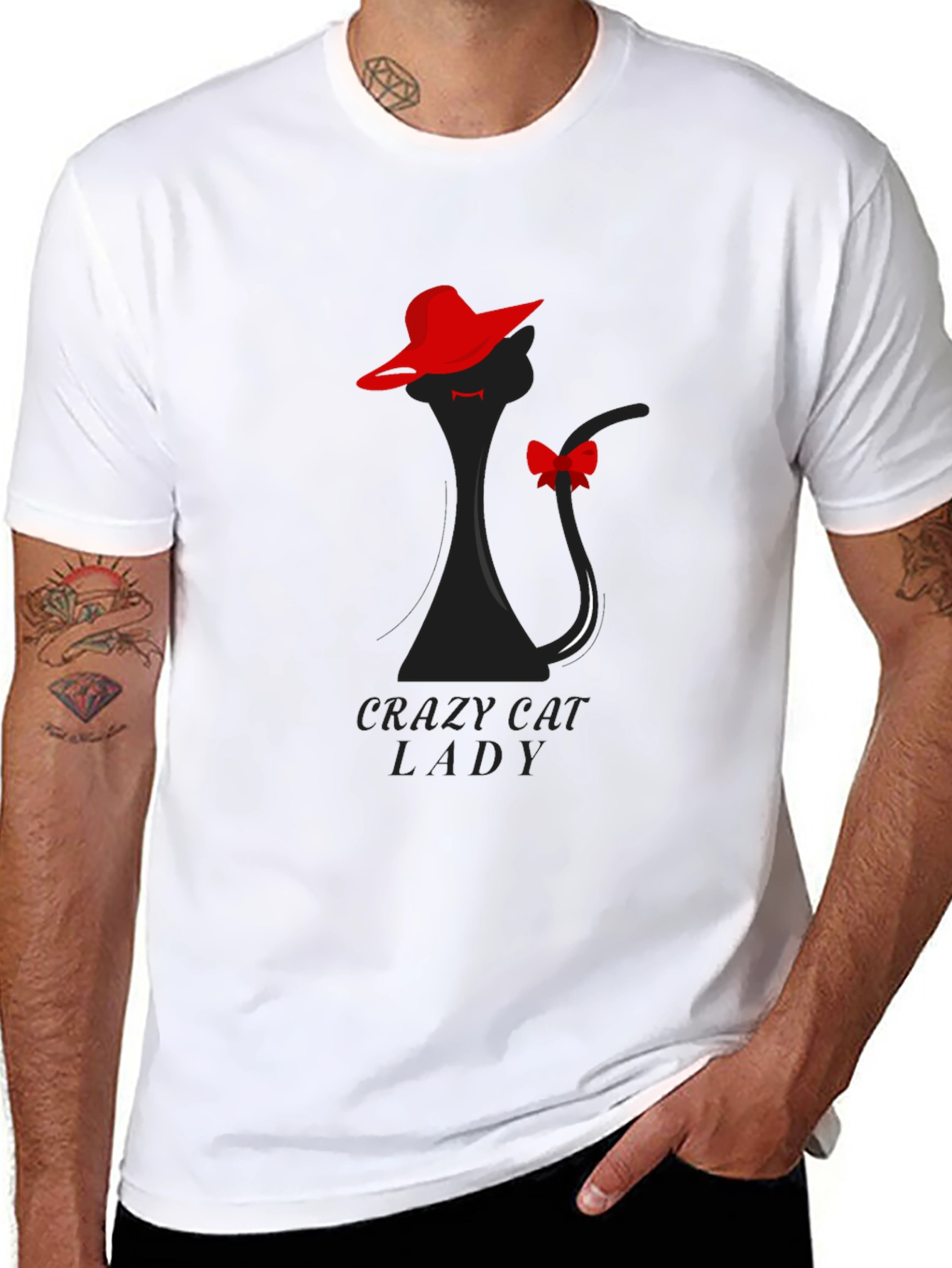Crazy Cat Lady T-Shirt: Elegant Feline Silhouette Tee