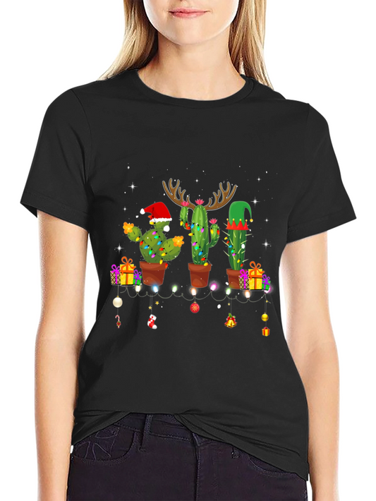 Festive Cactus Christmas T-Shirt