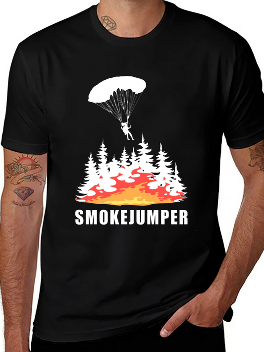 Smokejumper Graphic Tee - Forest Fire Parachute Design