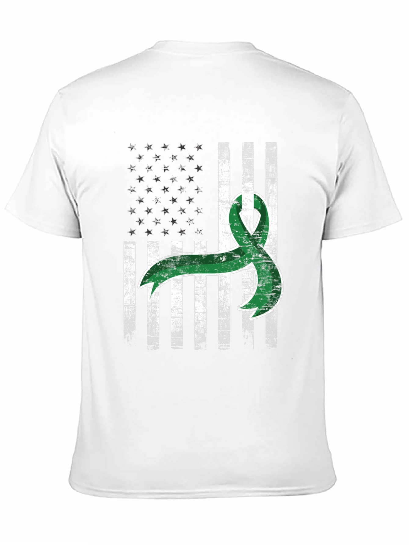 Green Ribbon USA Flag Graphic Tee