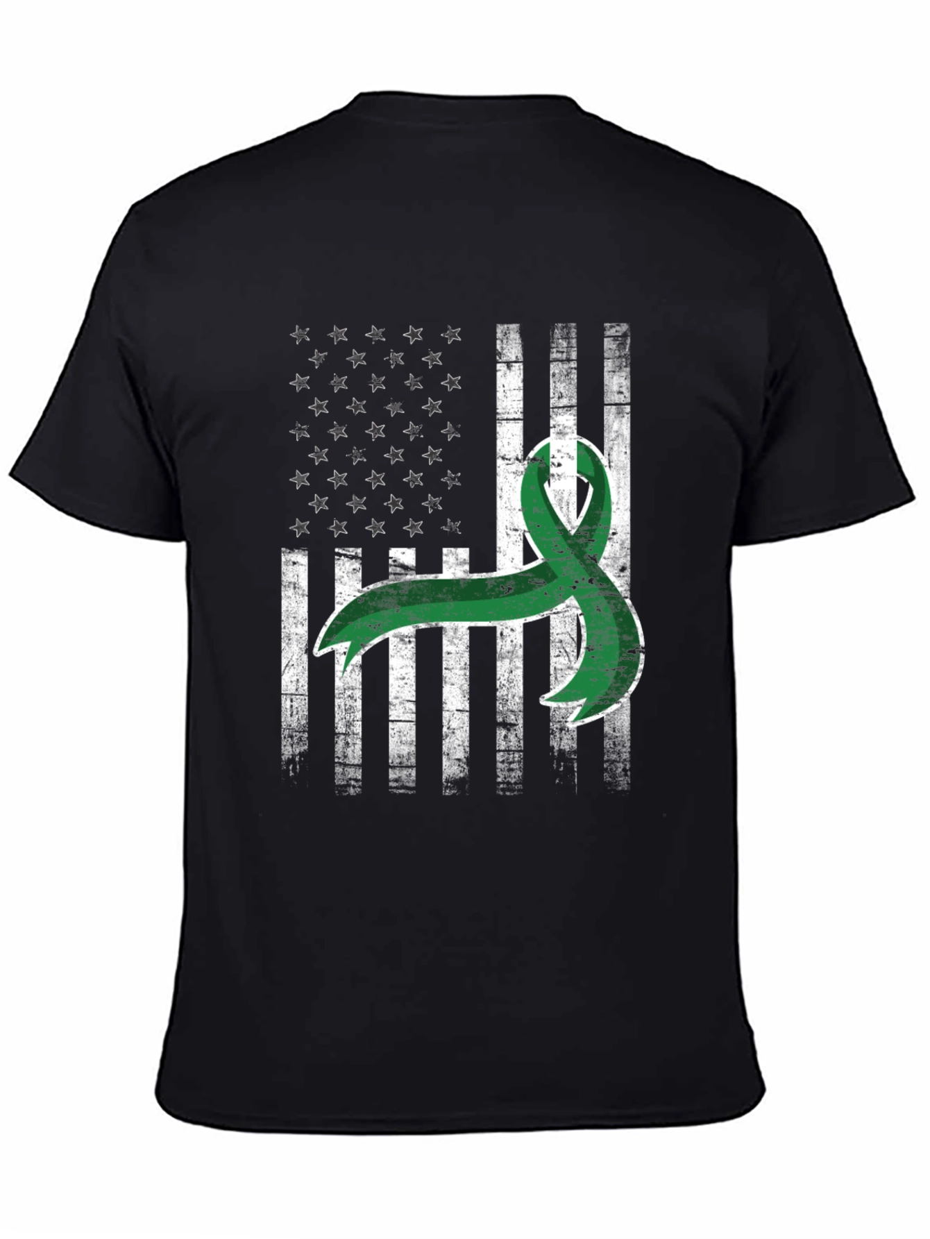 Green Ribbon USA Flag Graphic Tee