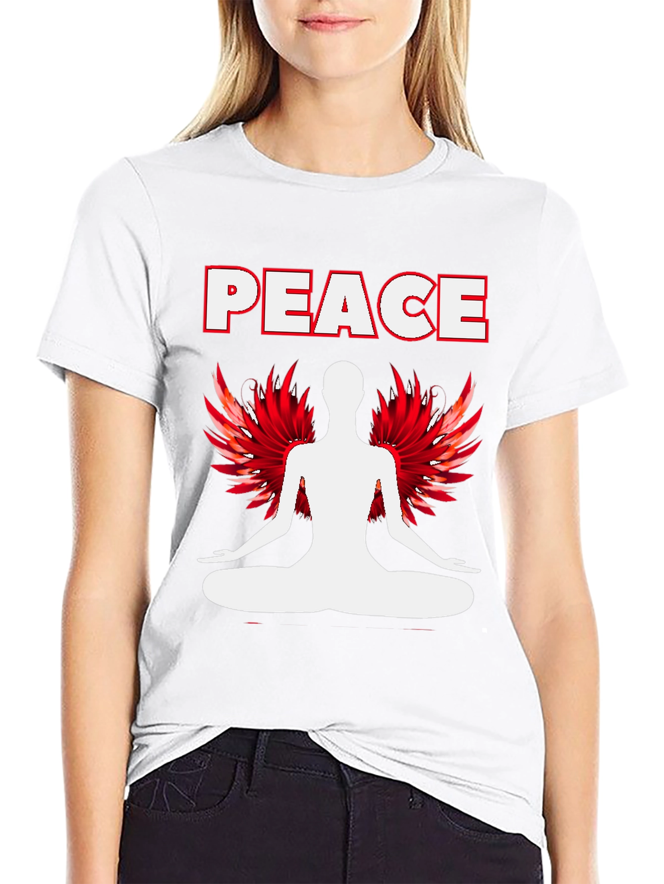 Peace Yoga Graphic T-Shirt - Black