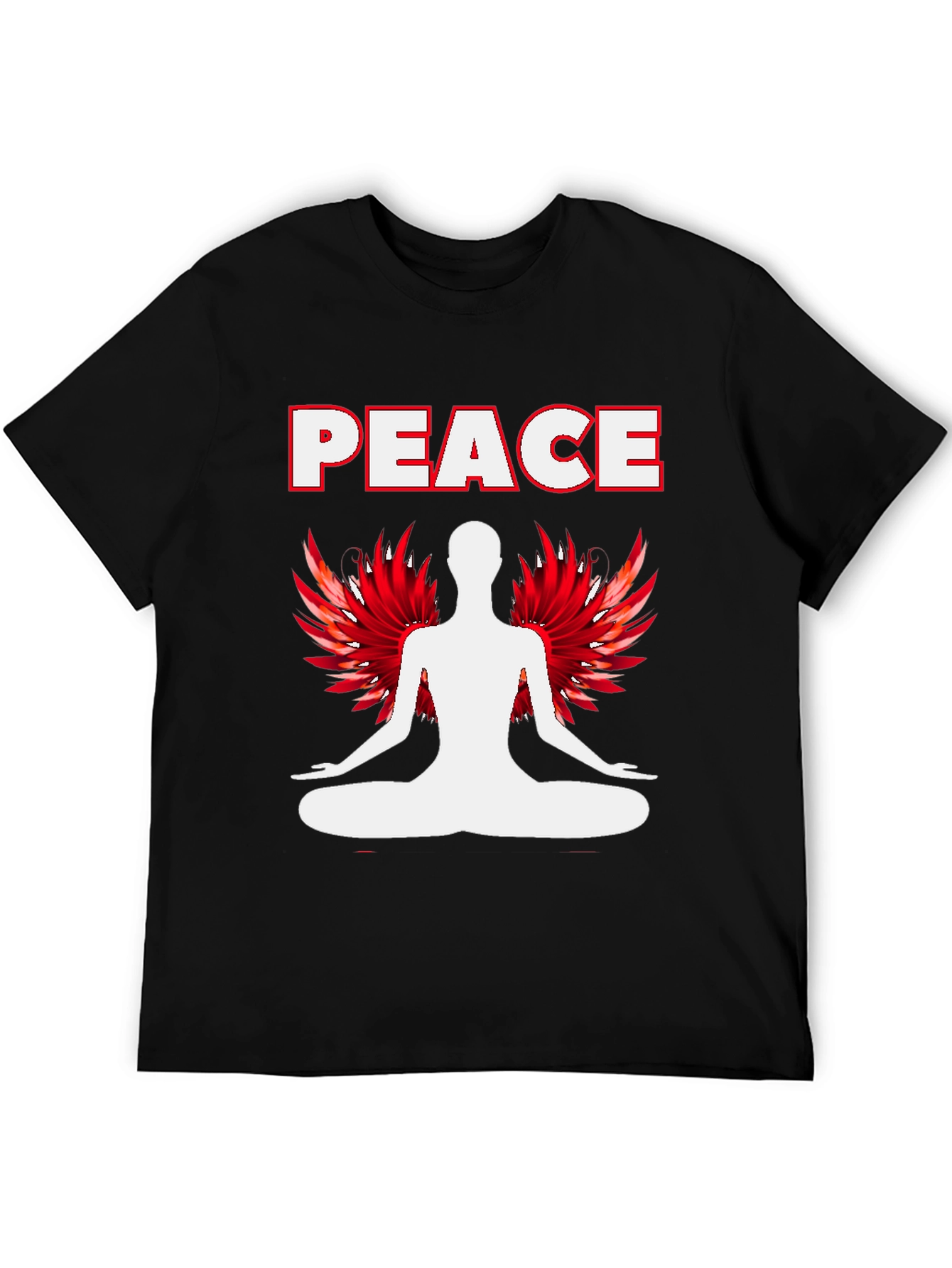Peace Yoga Graphic T-Shirt - Black