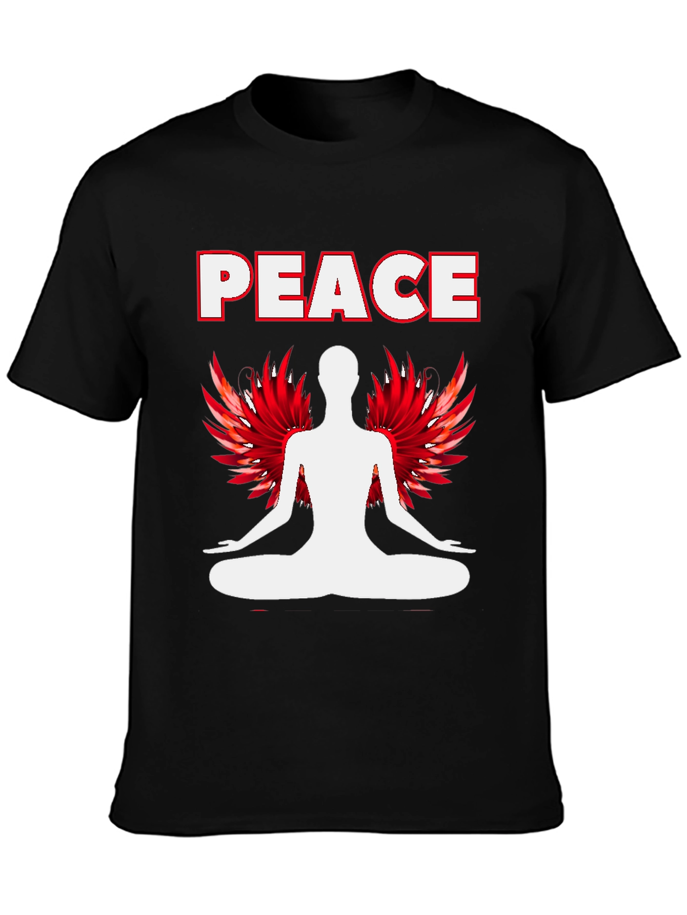 Peace Yoga Graphic T-Shirt - Black