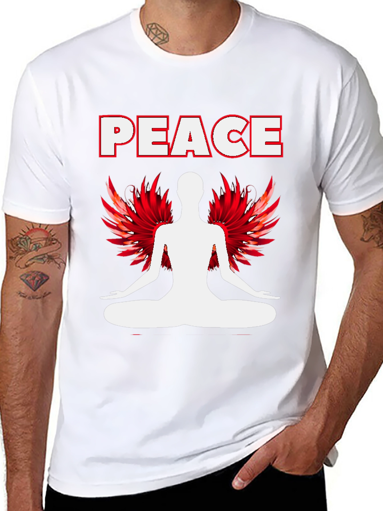 Peace Yoga Graphic T-Shirt - Black