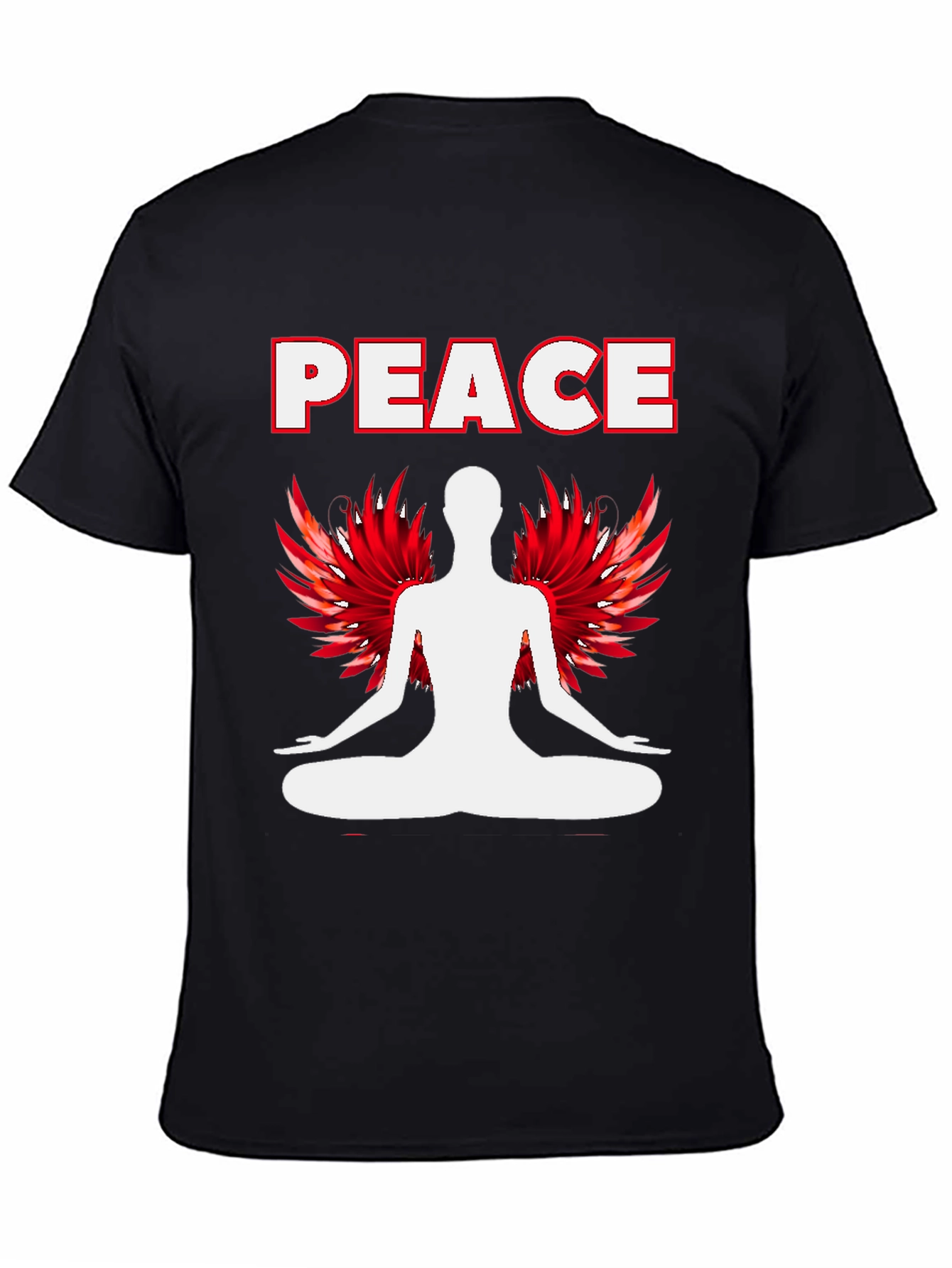 Peace Yoga Graphic T-Shirt - Black