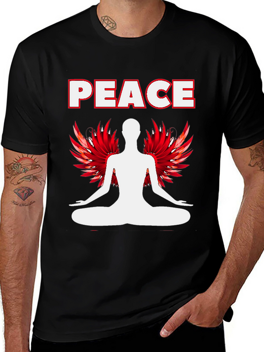 Peace Yoga Graphic T-Shirt - Black