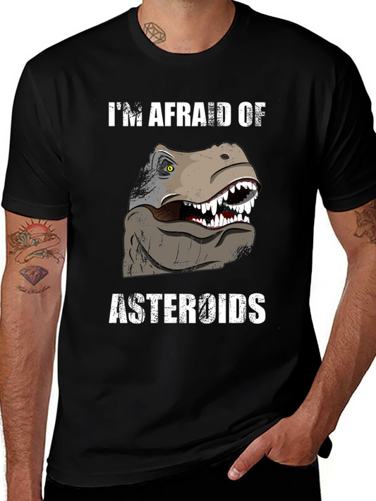 Im Afraid of Asteroids Dinosaur Graphic Tee