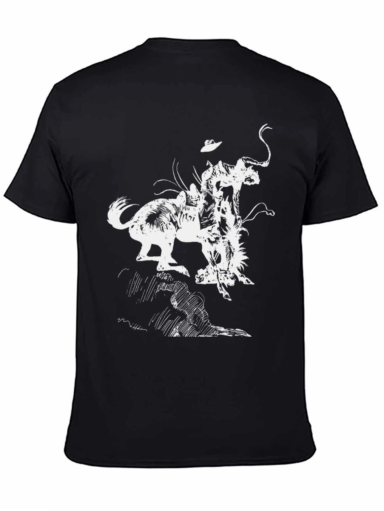 Black Graphic Tee - Bronco Rider T-Shirt