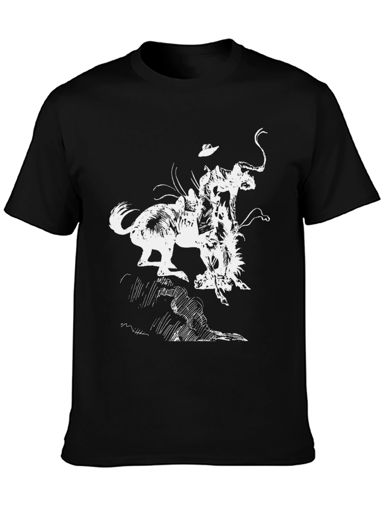 Black Graphic Tee - Bronco Rider T-Shirt