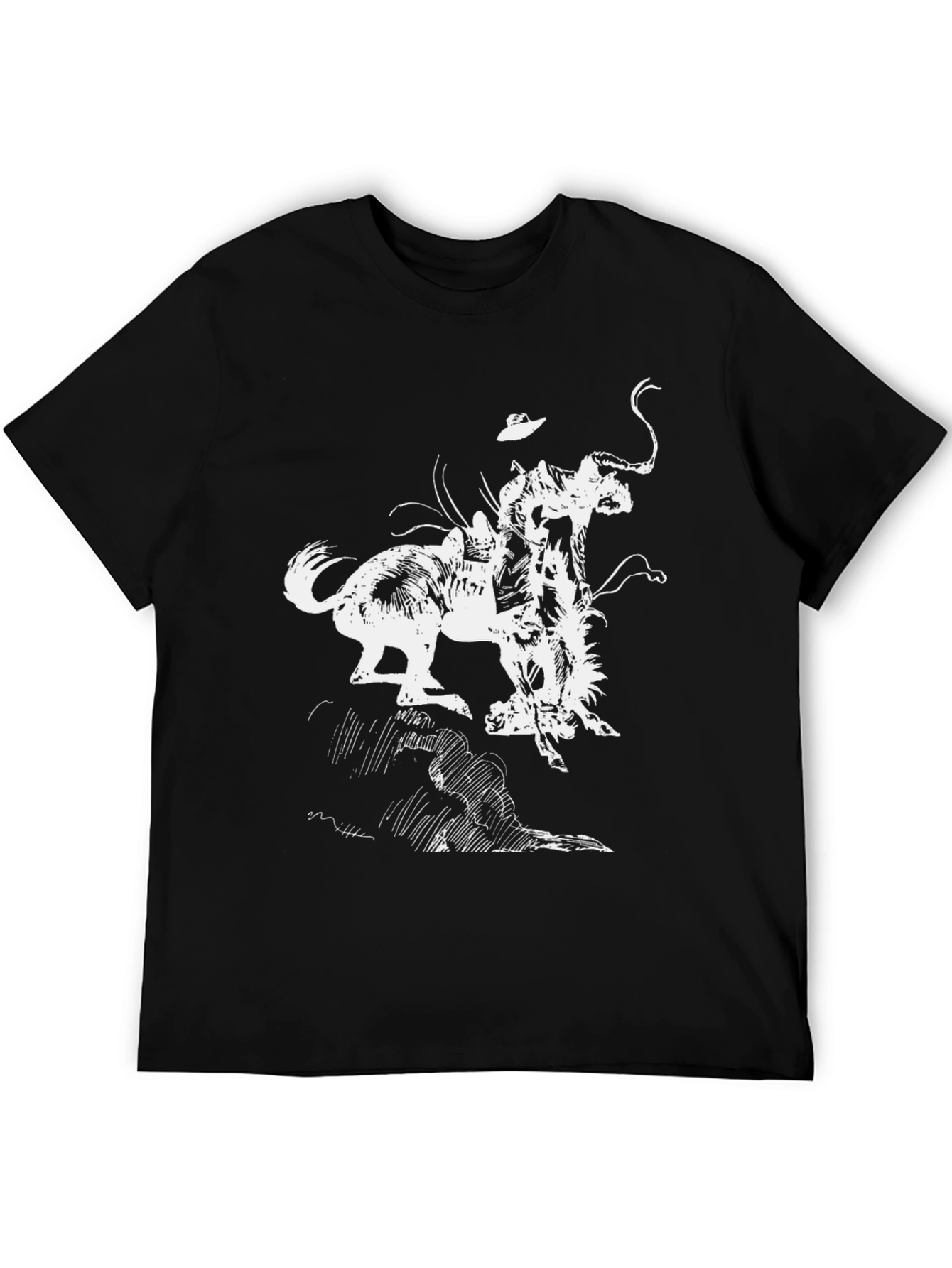 Black Graphic Tee - Bronco Rider T-Shirt