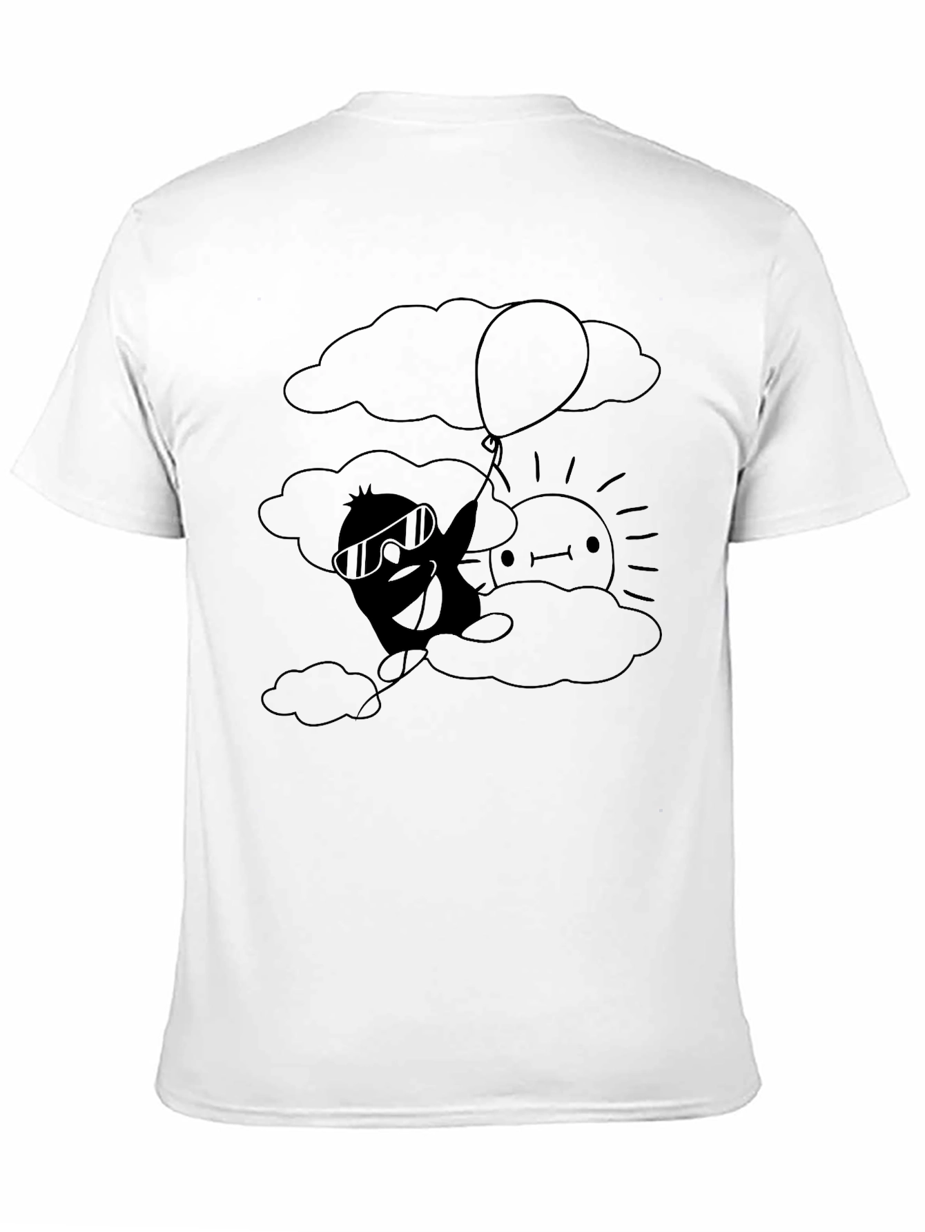 Cartoon Cloud Graphic Tee - Black