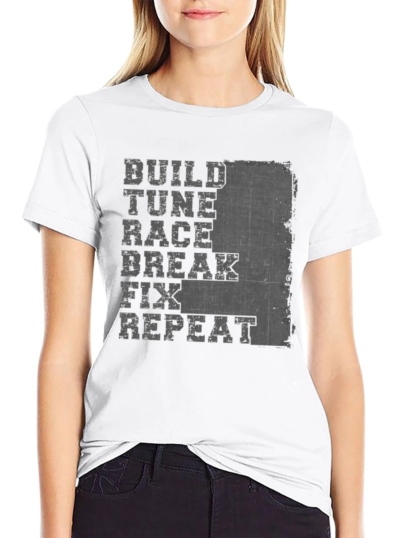Build Tune Race Repeat T-Shirt - Car Enthusiast Apparel