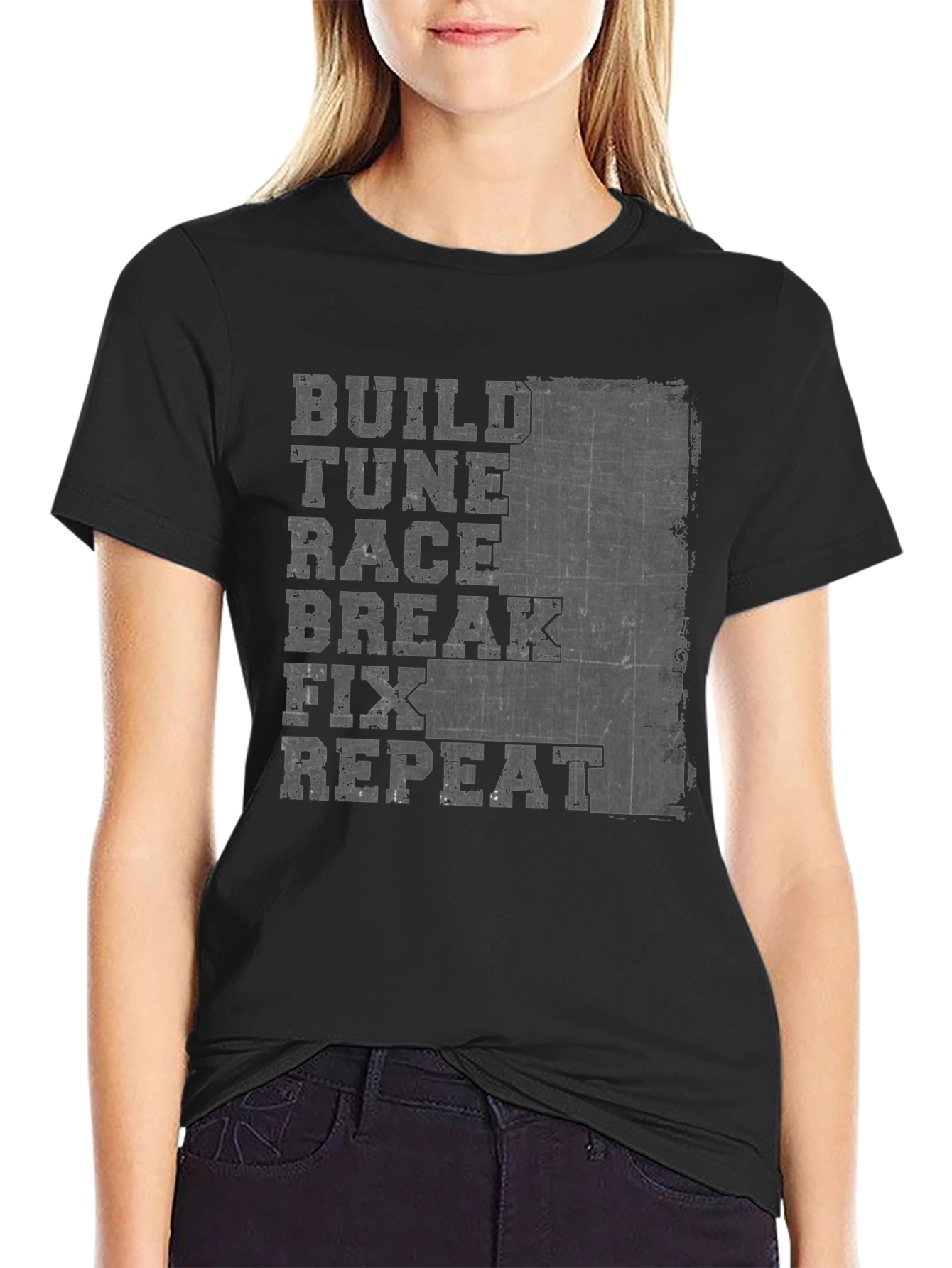 Build Tune Race Repeat T-Shirt - Car Enthusiast Apparel