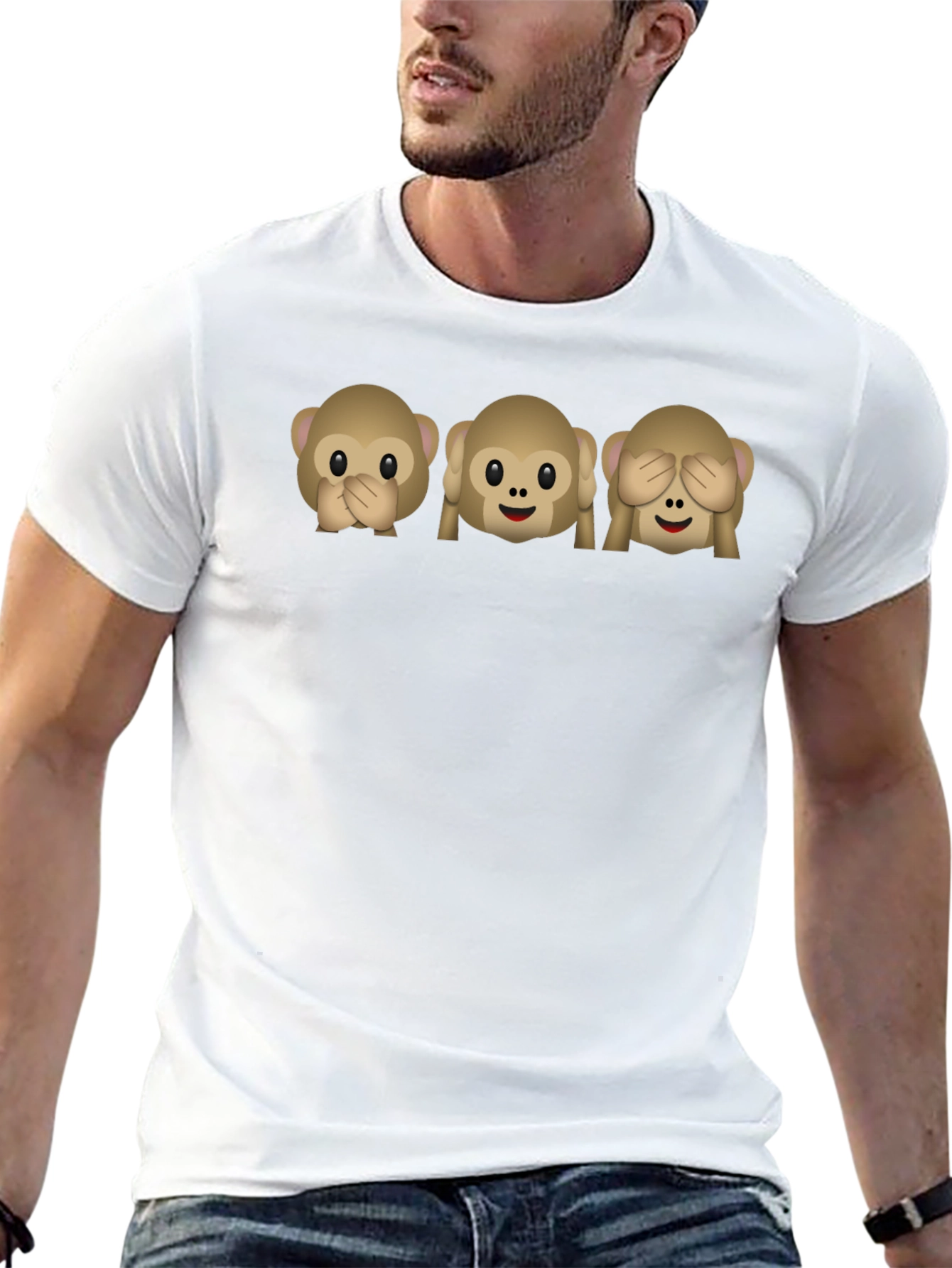 Emoji Monkey See Hear Speak No Evil T-Shirt