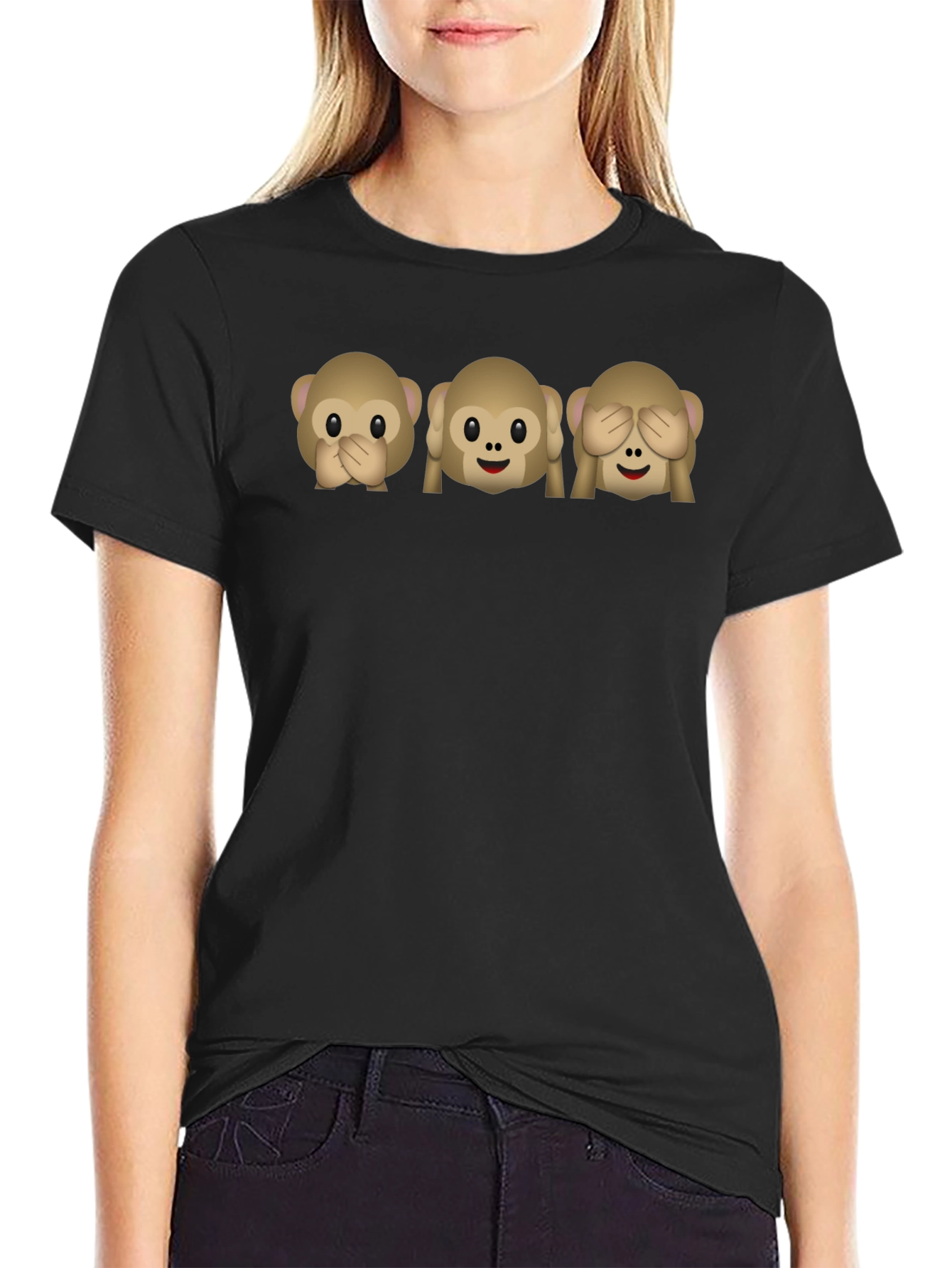 Emoji Monkey See Hear Speak No Evil T-Shirt
