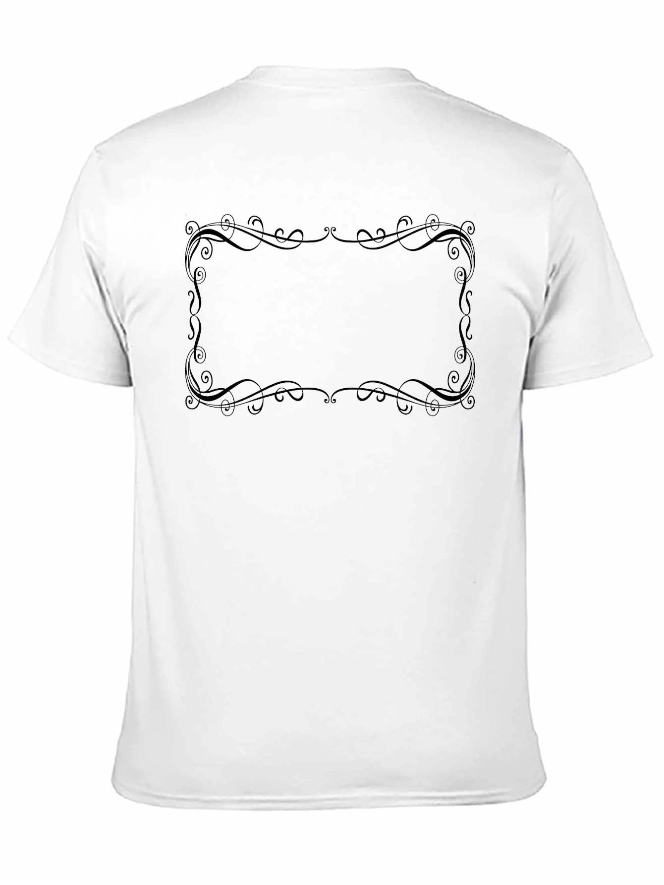 Mens Black T-Shirt with Ornamental Frame Design