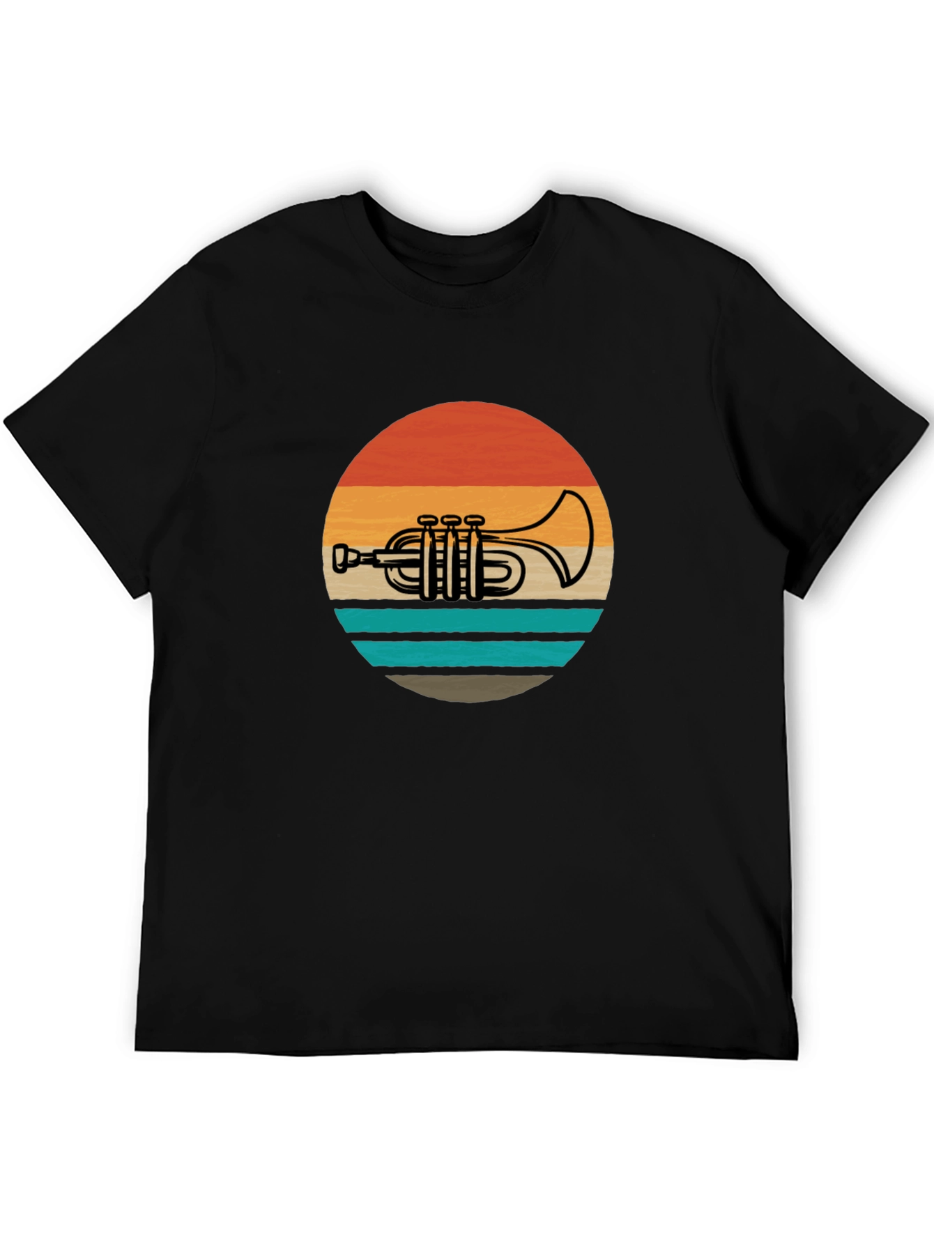 Retro Trumpet Sunset Graphic Tee