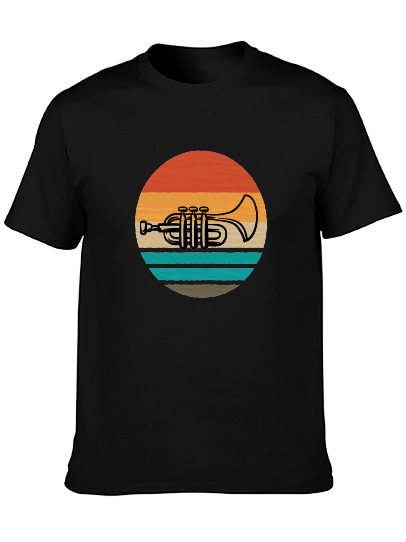 Retro Trumpet Sunset Graphic Tee