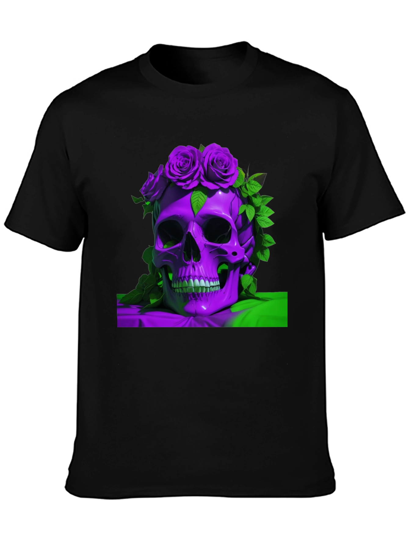 Skull & Roses Graphic Tee - Unique Design