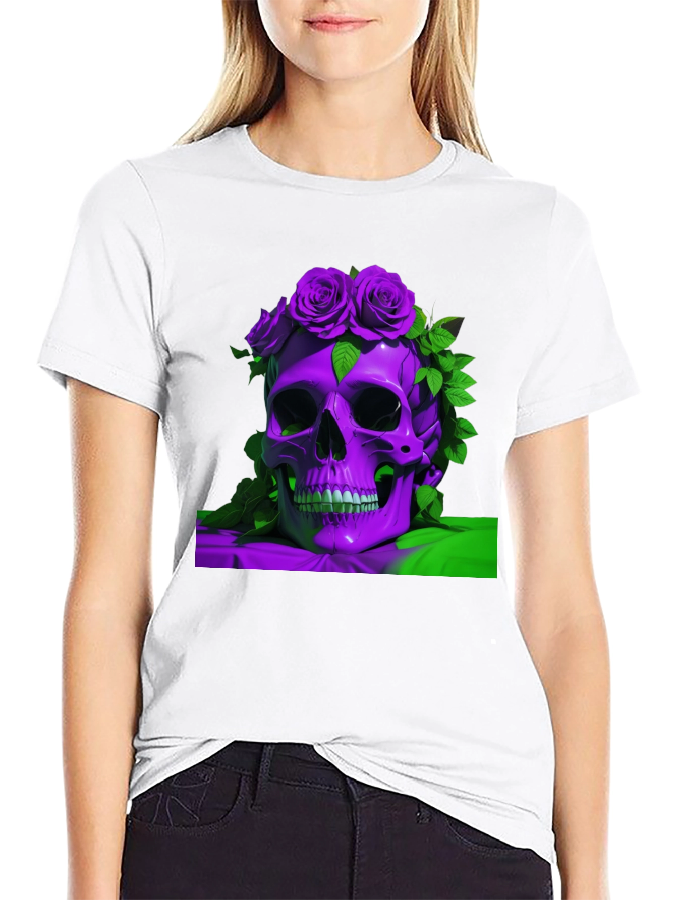 Skull & Roses Graphic Tee - Unique Design
