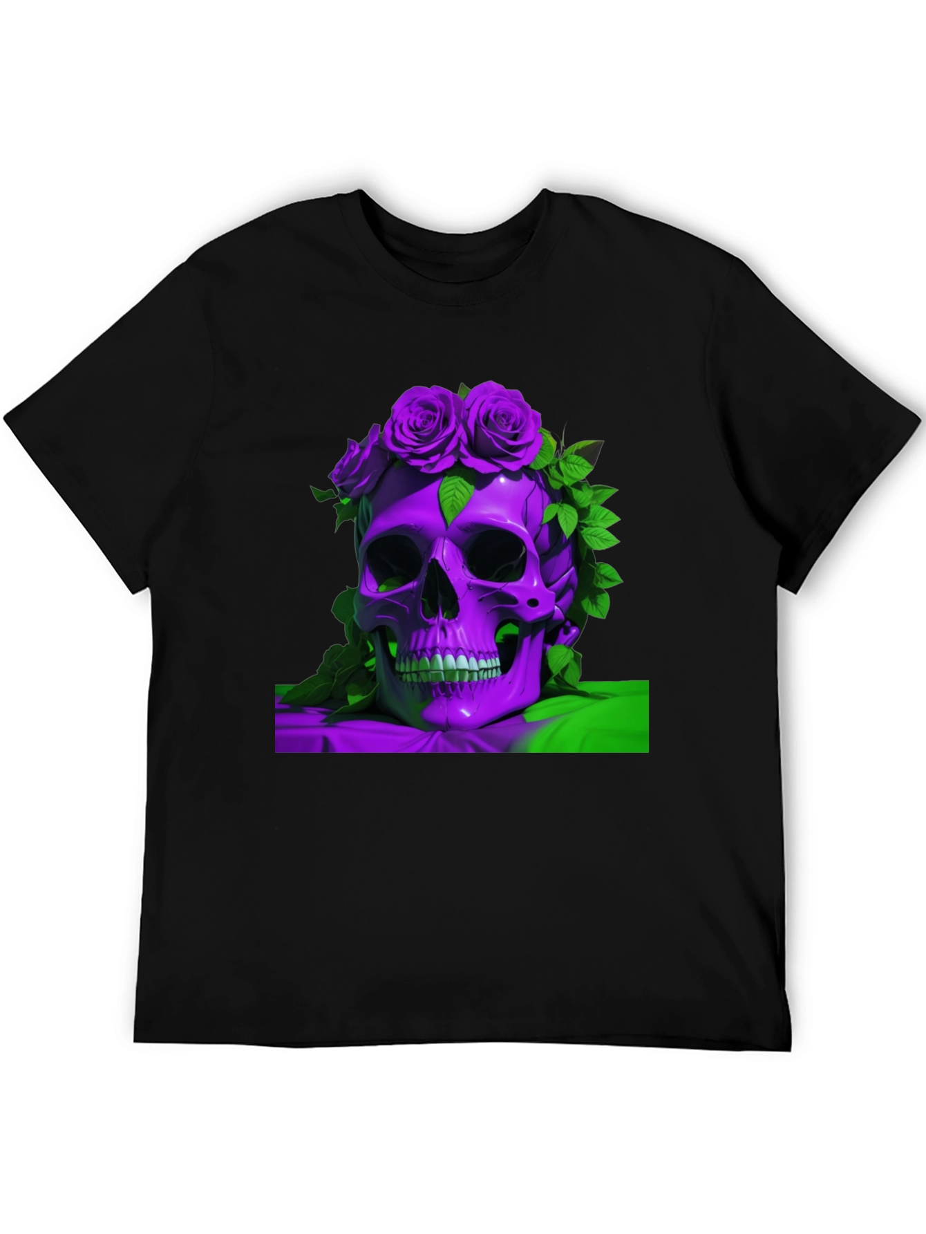 Skull & Roses Graphic Tee - Unique Design