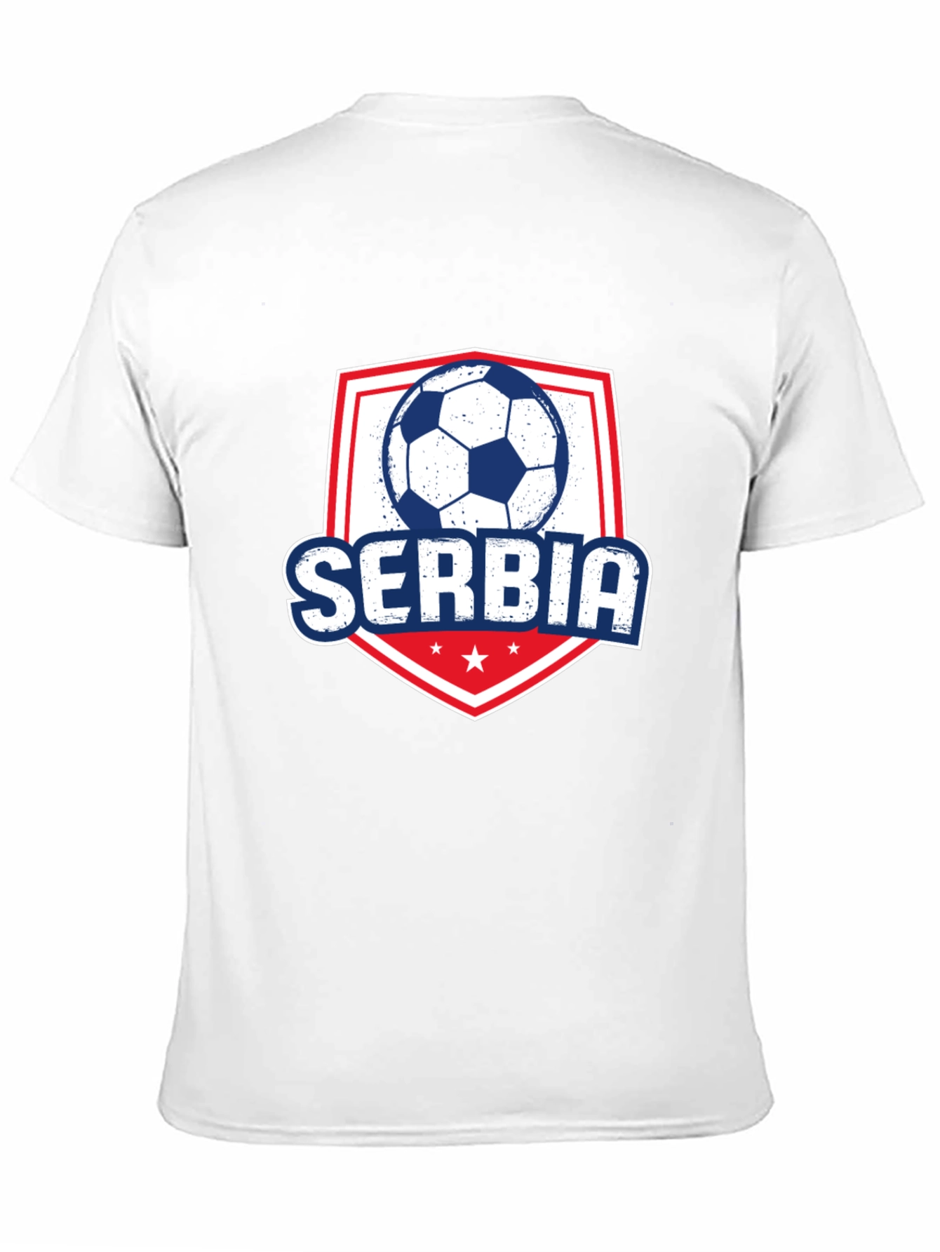 Serbia Soccer T-Shirt - Black Graphic Tee