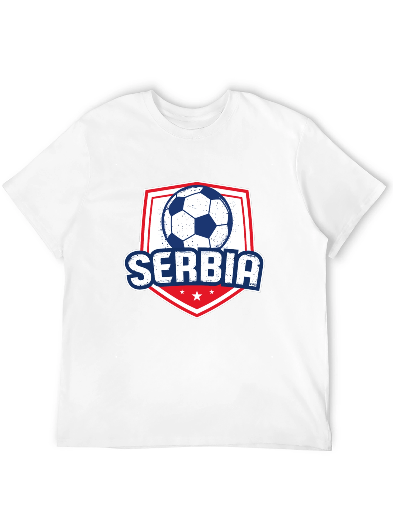 Serbia Soccer T-Shirt - Black Graphic Tee