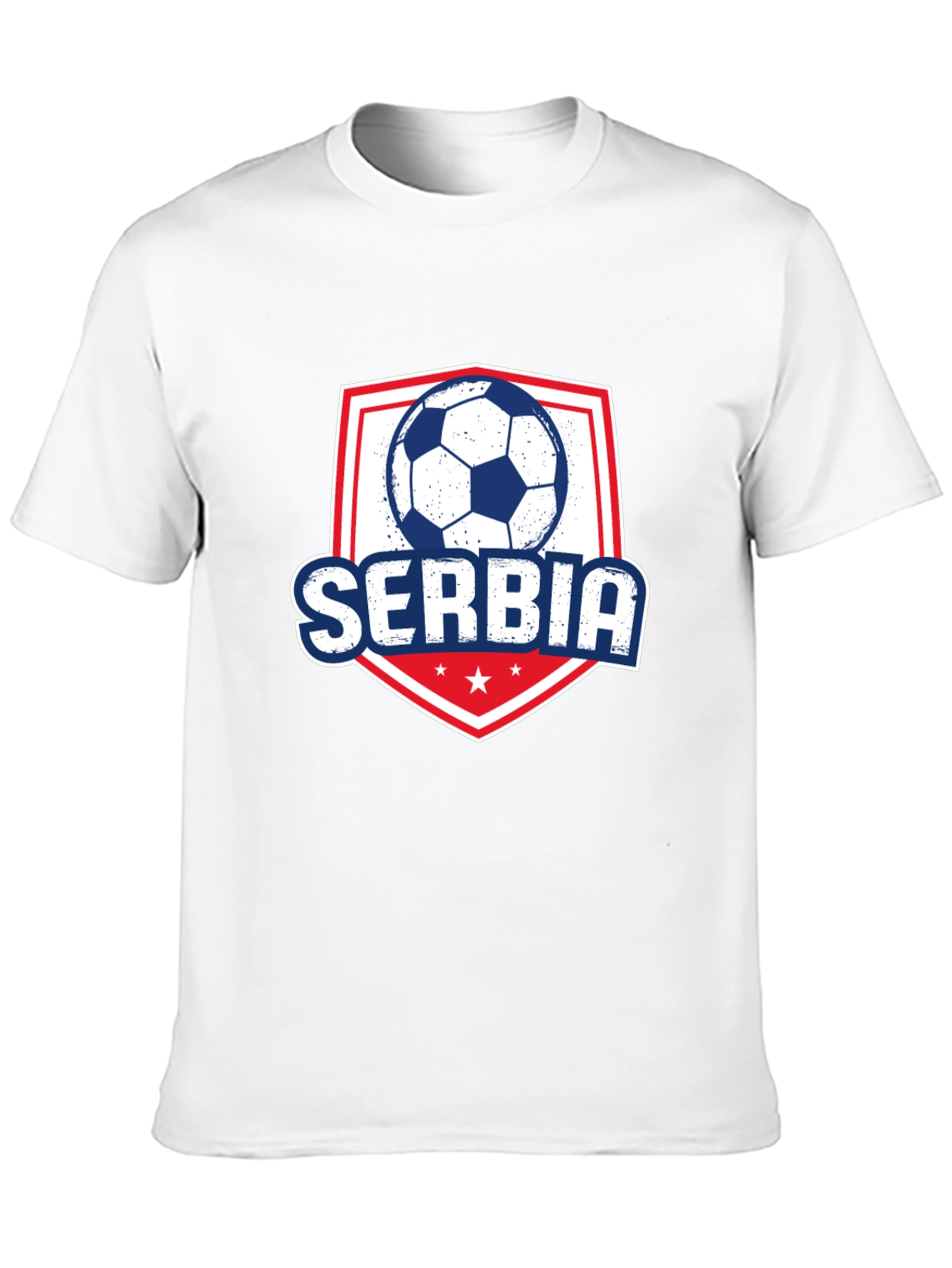 Serbia Soccer T-Shirt - Black Graphic Tee